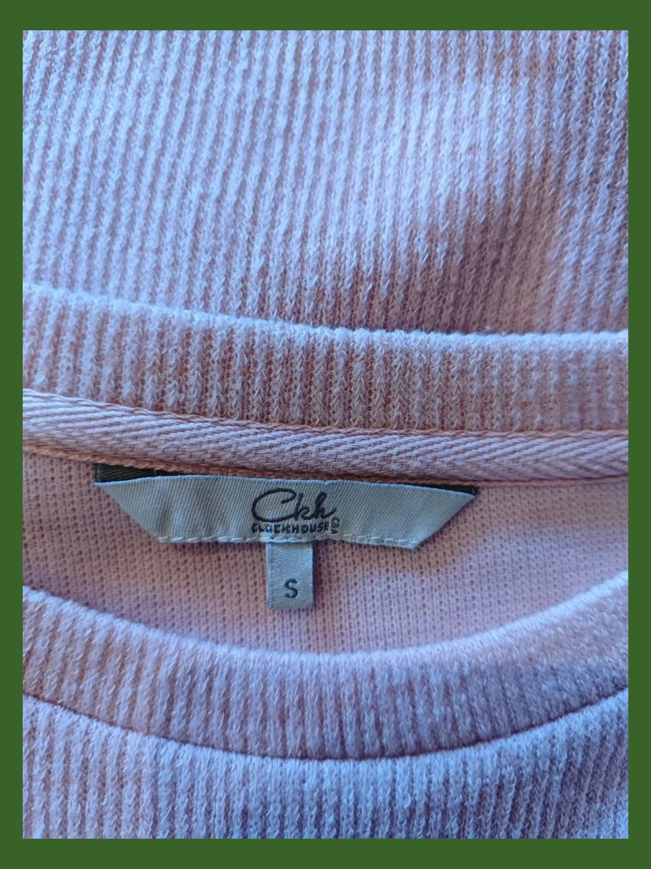 🌺 Sudadera rosa con franja granate y crema delante – C&A – taille L / 40 / 12 5
