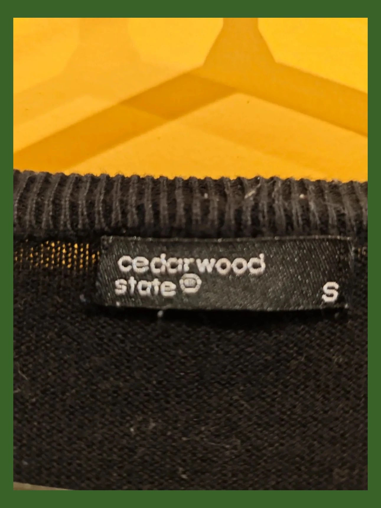 🌺 Jersey de algodón con cuello de pico negro con rombos tonos grises y negros en la parte delantera – Cedar Wood State – taille M 5