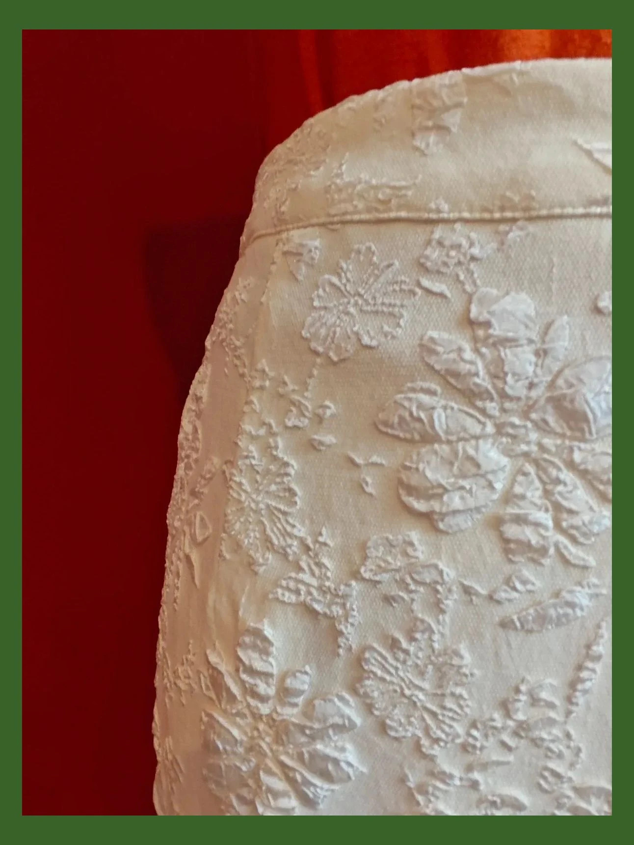 🌺 Estiloso pantalón tono crema con flores en relieve de pata ancha – Vintage Dressing – taille XL / 42 / 14 4