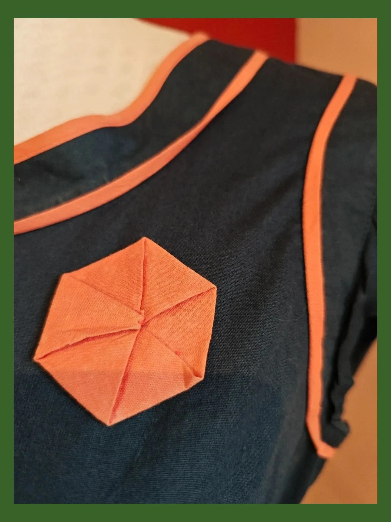 🌺 Precioso vestido de algodón azul marino con detalles en naranja, de Trucco – Trucco – taille M / 38 / 10 4