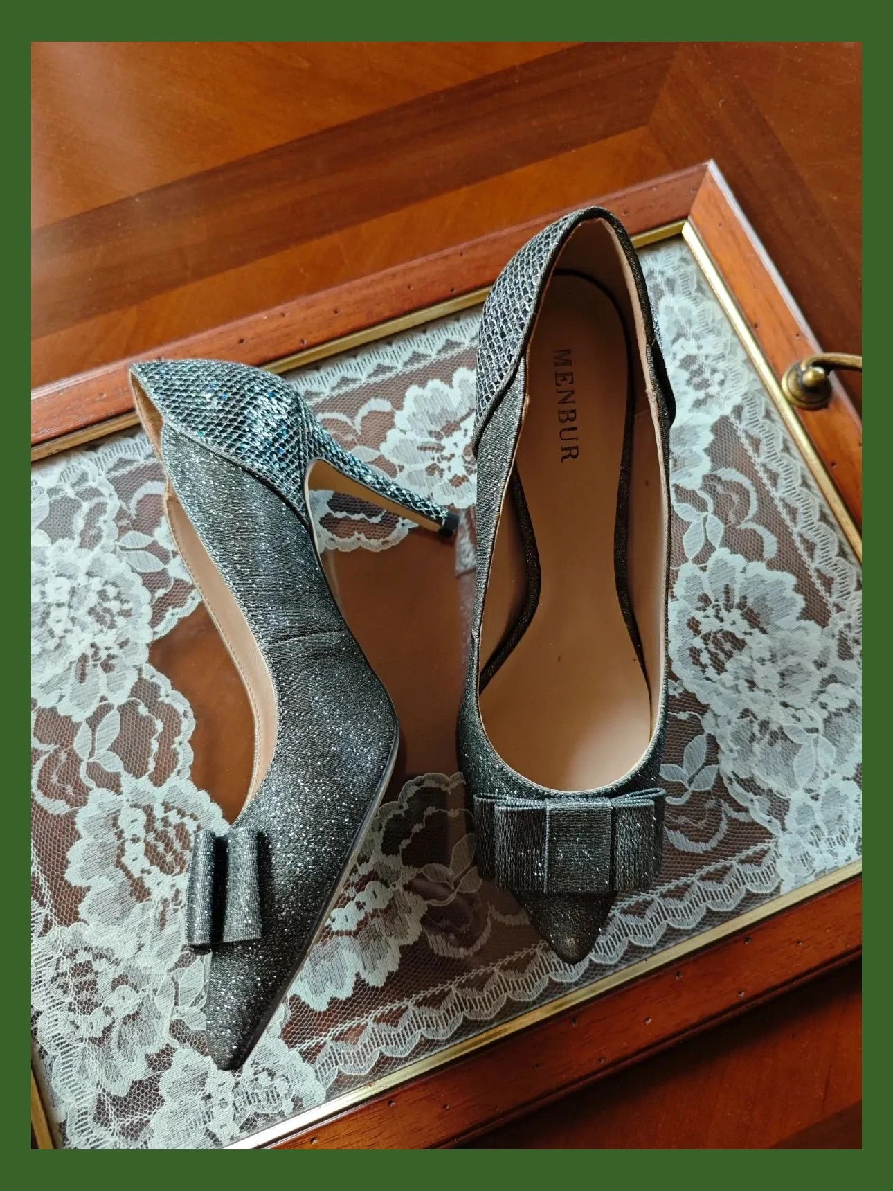 🌺Zapatos de tacón plateados, de Menbur, número 38 – Menbur – taille 38