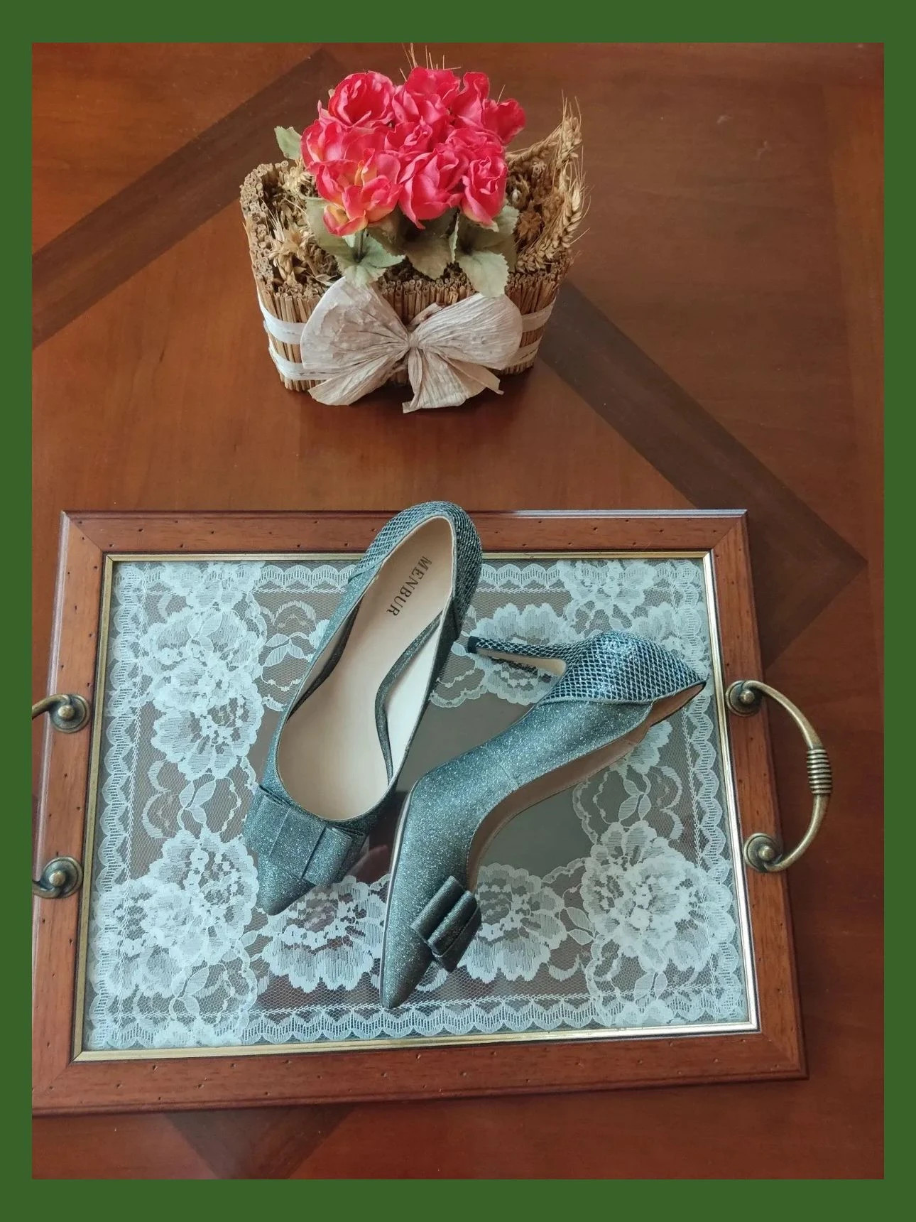 🌺Zapatos de tacón plateados, de Menbur, número 38 – Menbur – taille 38 2