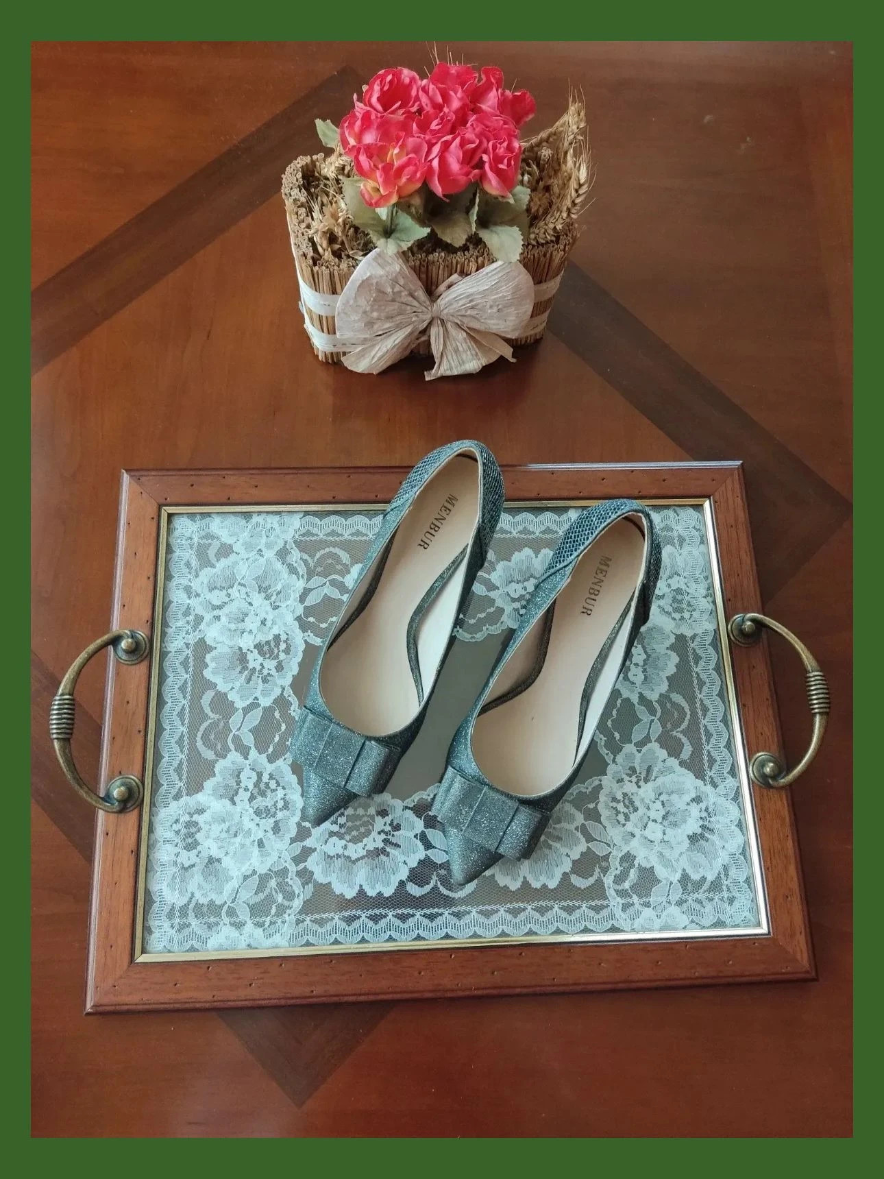 🌺Zapatos de tacón plateados, de Menbur, número 38 – Menbur – taille 38 4