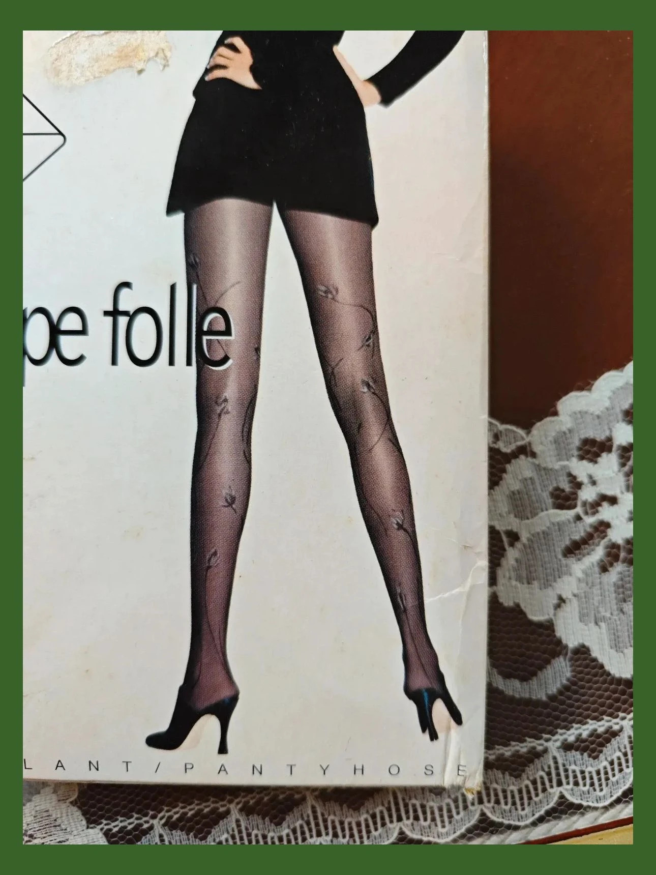 🌺Pantys de fantasía gris con flores mismo tono – DIM – taille M / 38 / 10 4