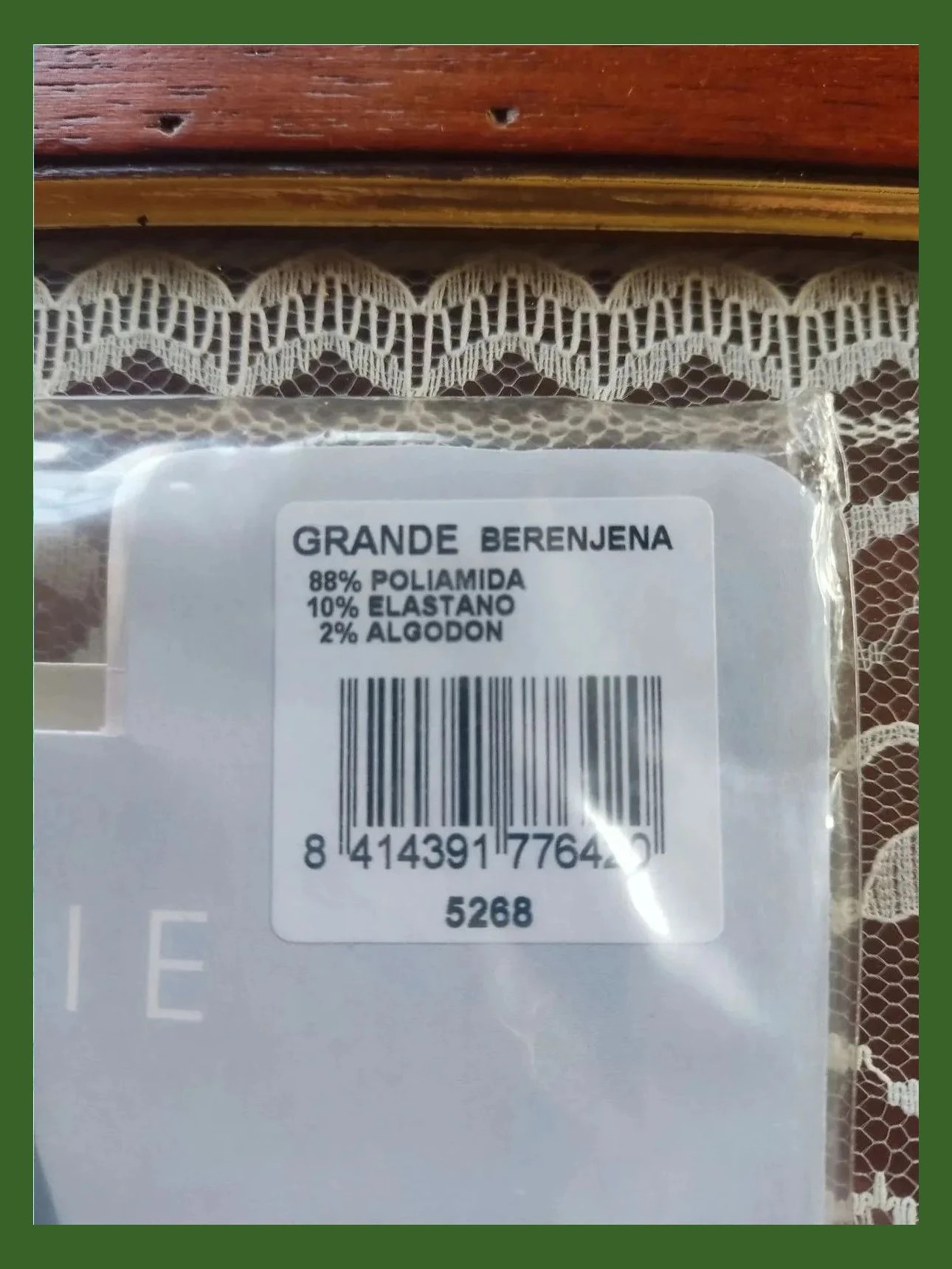 🌺Pantys de fantasía tono berenjena con rombos – Chérie – taille L / 40 / 12 5