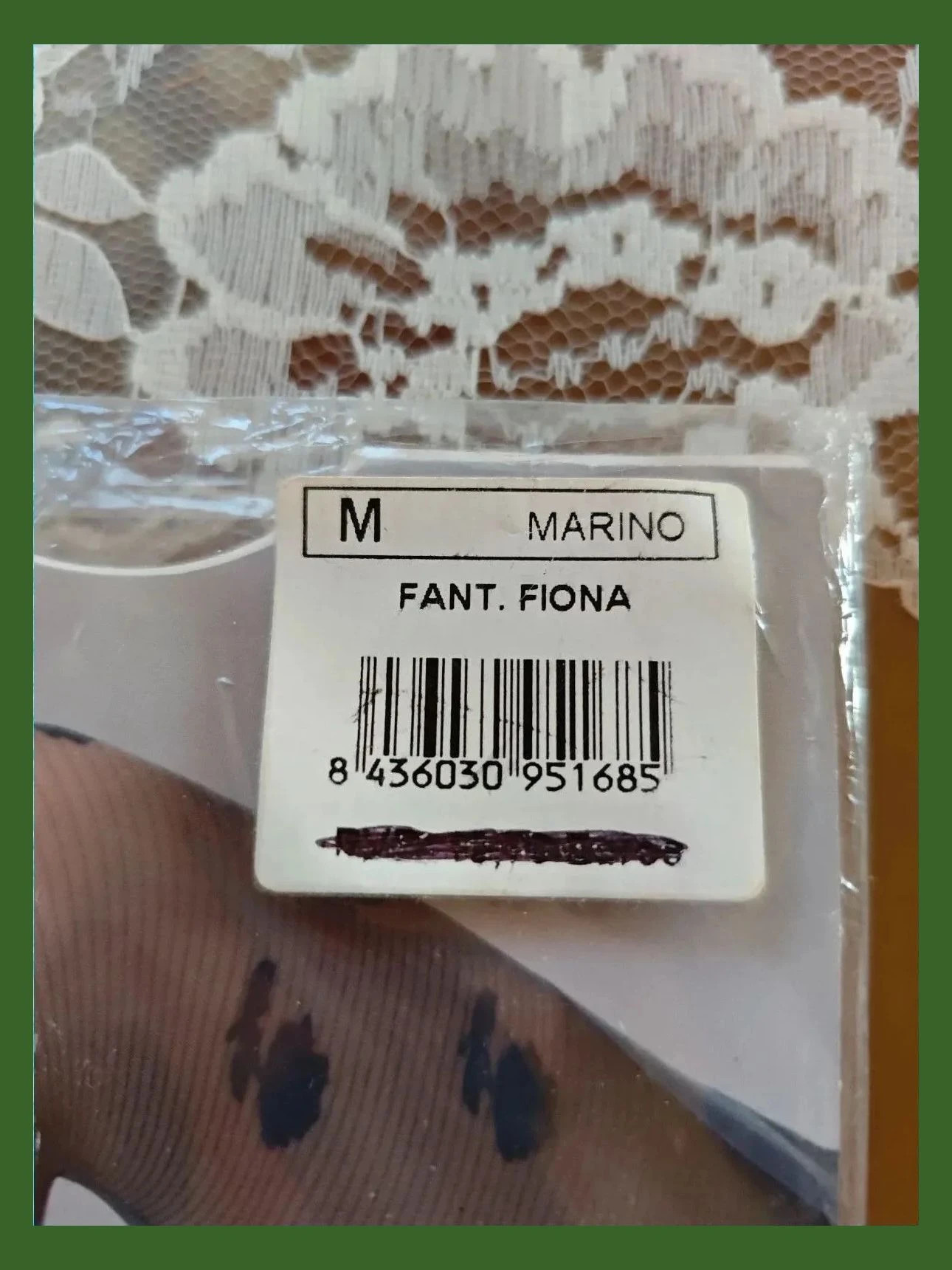 🌺Pantys de fantasía azul marino con flores sobre transparente sedoso – Fiona – taille M / 38 / 10 5