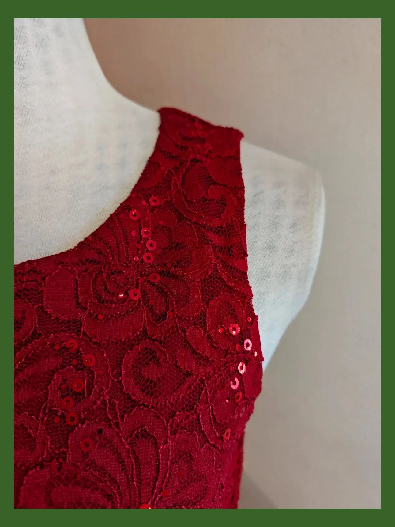 🌺 Elegante vestido de blonda roja con lentejuelas, talla S – Dresses Yessica – taille S / 36 / 8 5