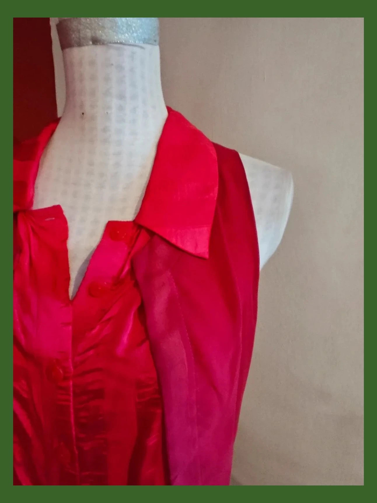 🌺Camisa fucsia con dos tipos de tela, talla L de Who – Who – taille L / 40 / 12 5