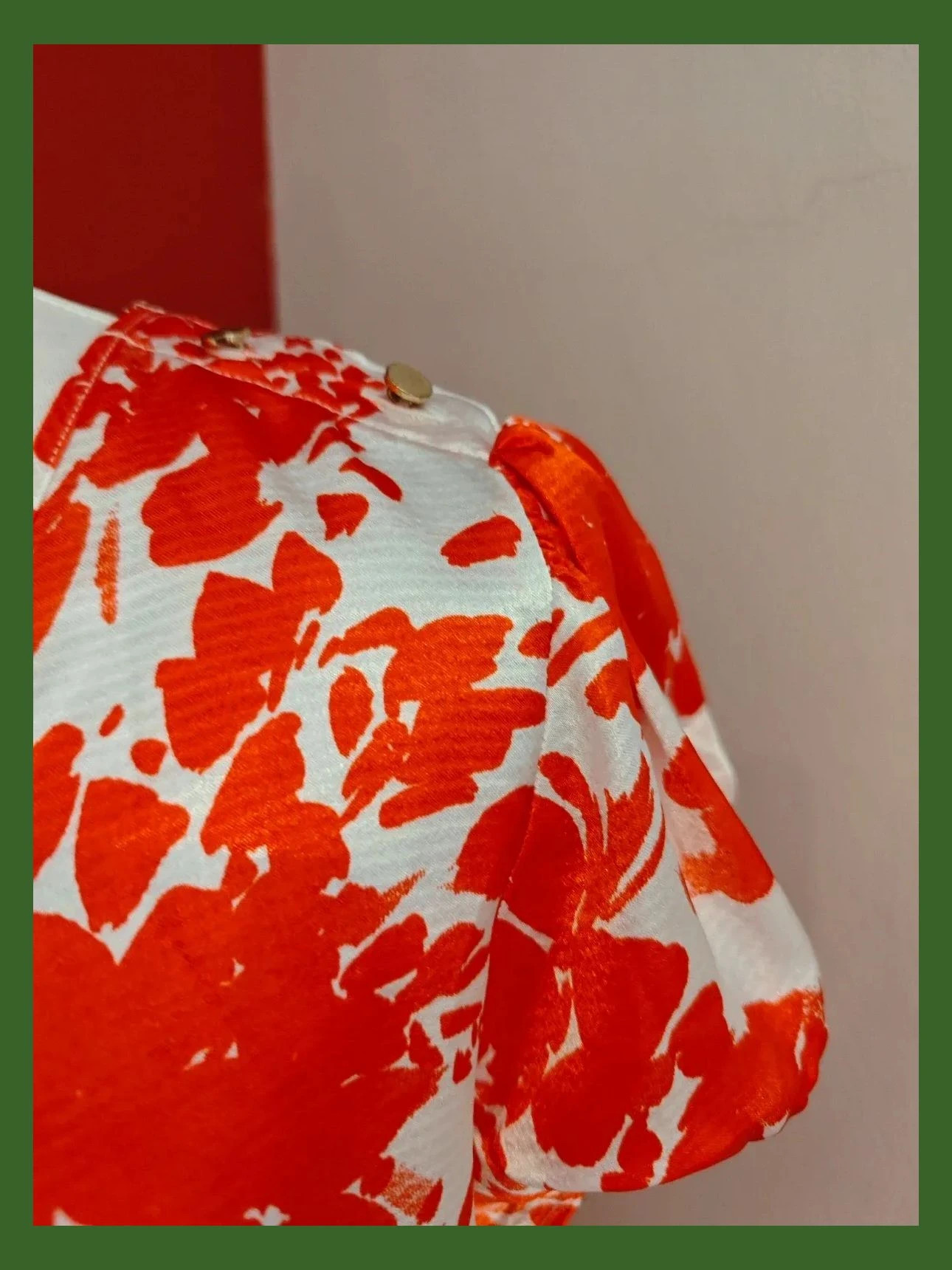 🌺Preciosa blusa de raso estampado blanco y rojo, de Antea – Antea – taille XXXL / 46 / 18 3
