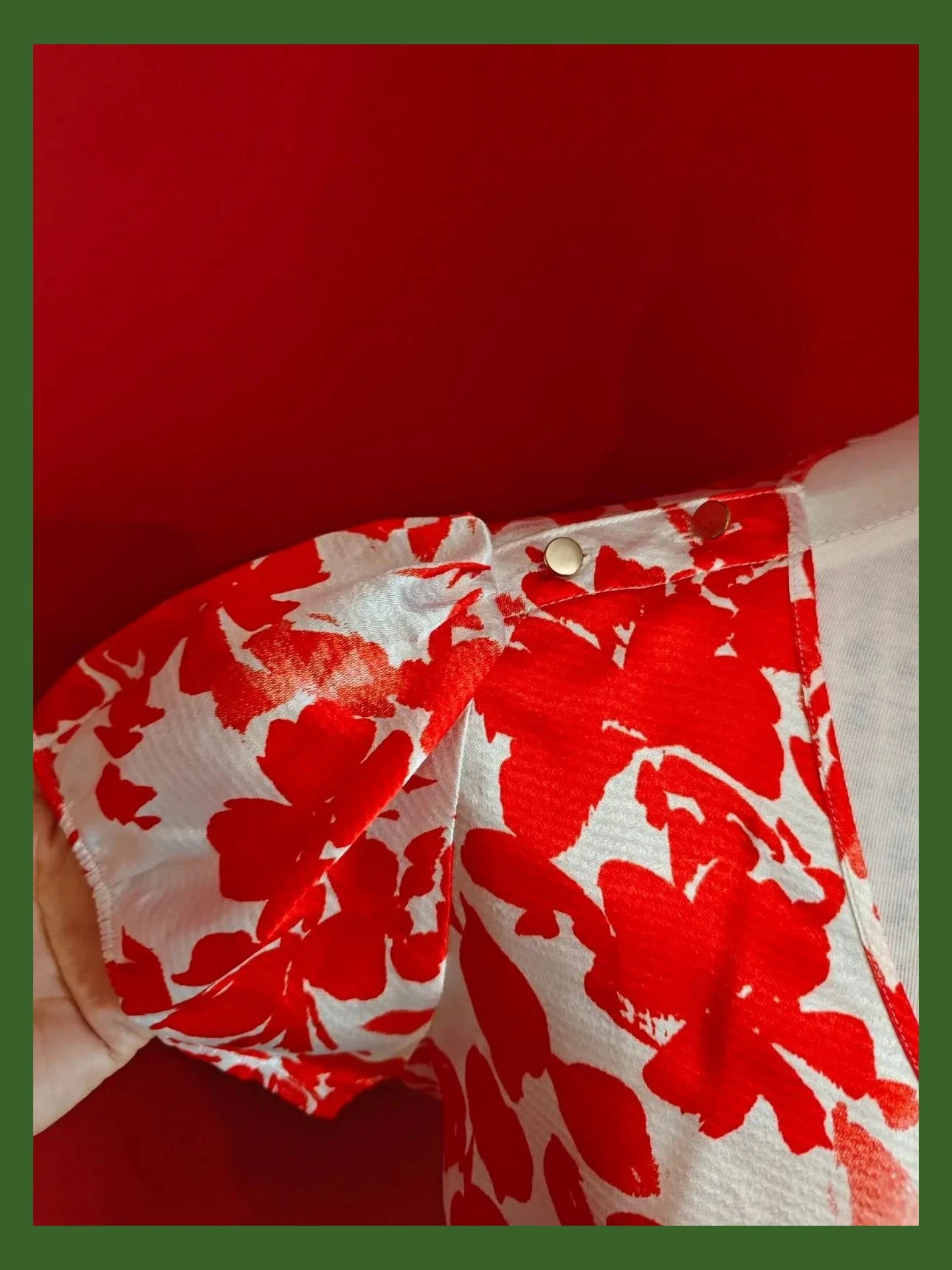 🌺Preciosa blusa de raso estampado blanco y rojo, de Antea – Antea – taille XXXL / 46 / 18 4