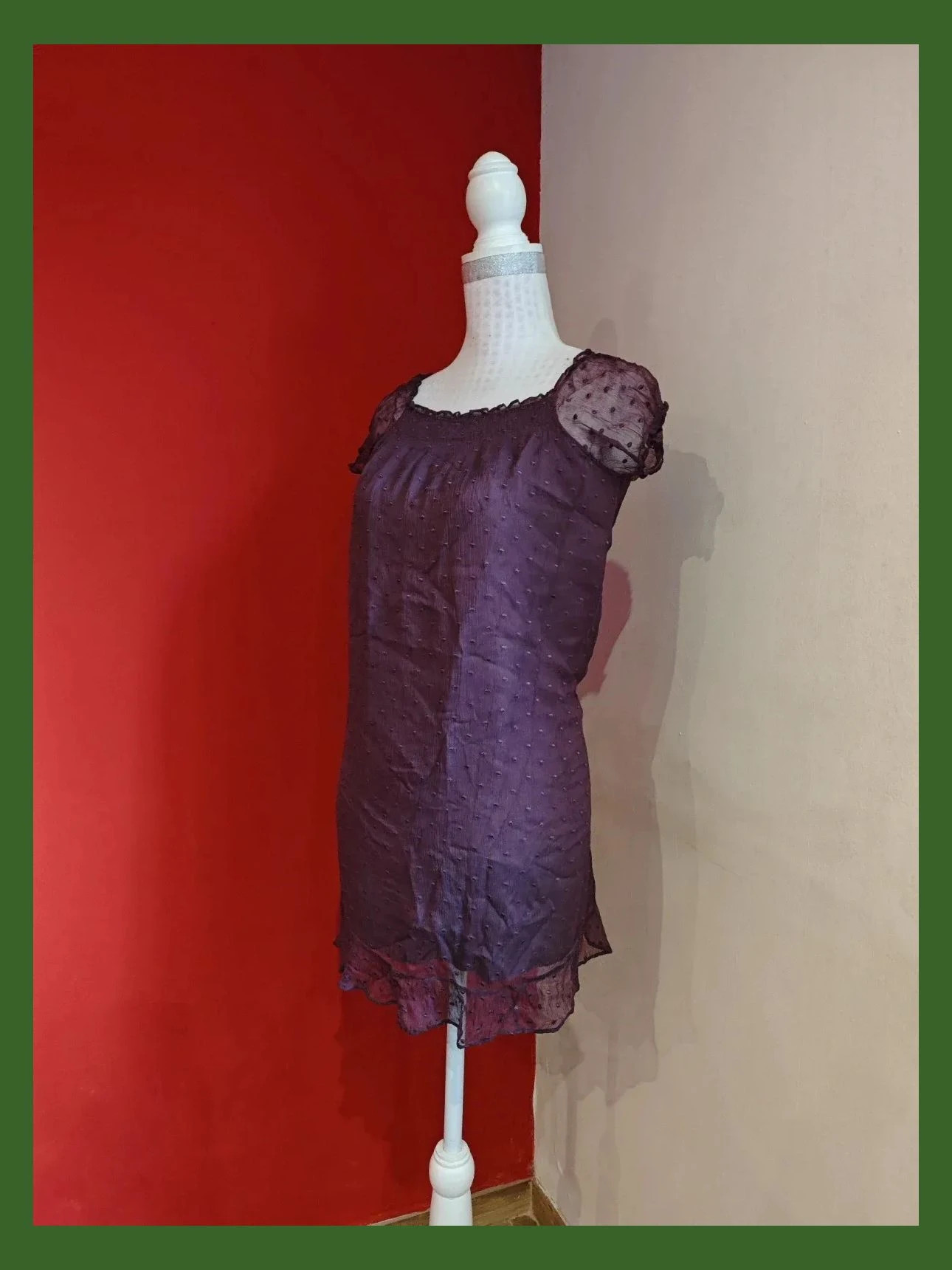🌺Minivestido morado de seda plumeti, de Massimo Dutti – Massimo Dutti – taille L / 40 / 12 2