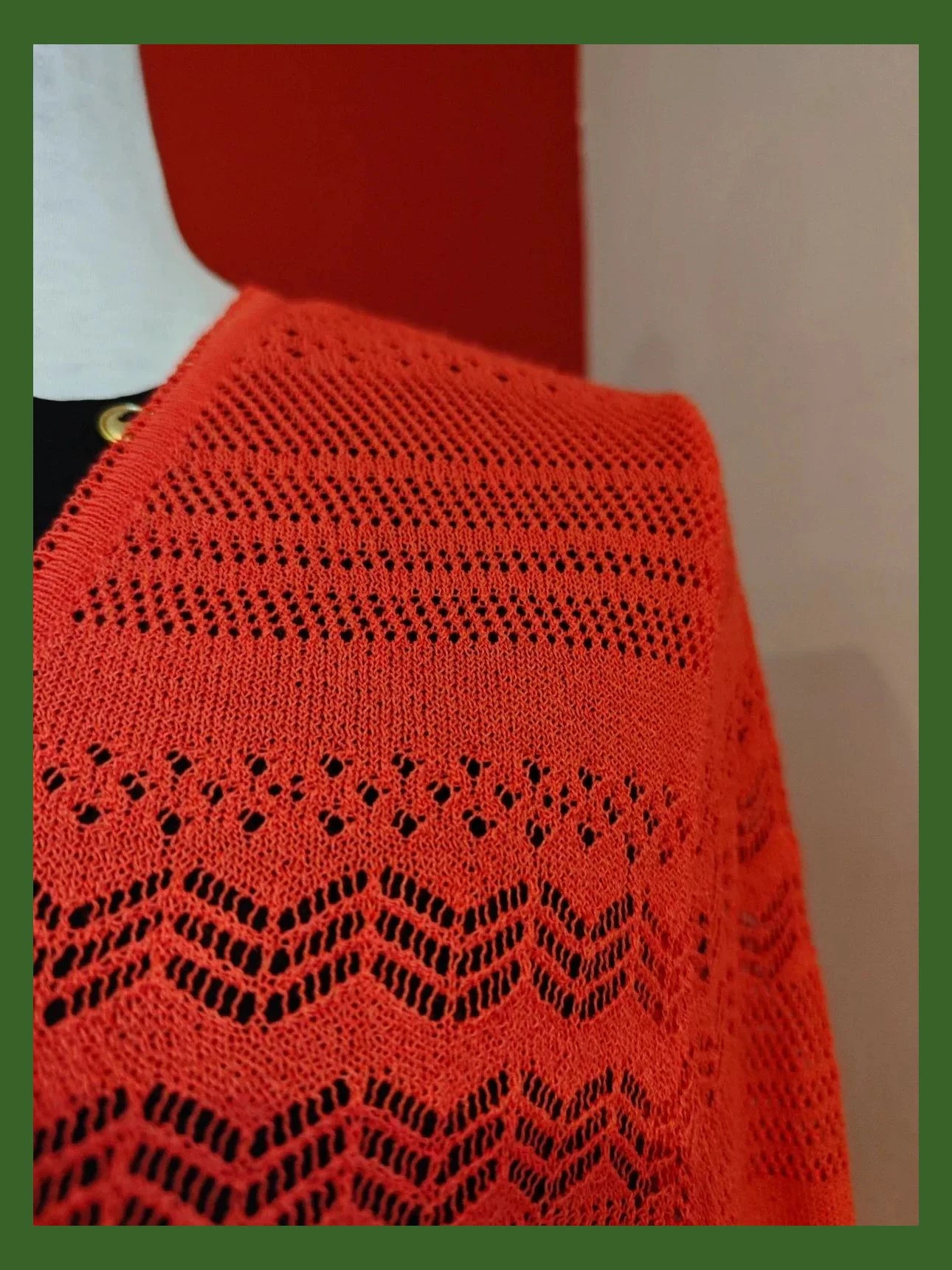 🌺Rebeca de punto fino calado rojo coral, talla M – Lucia – taille M / 38 / 10 4