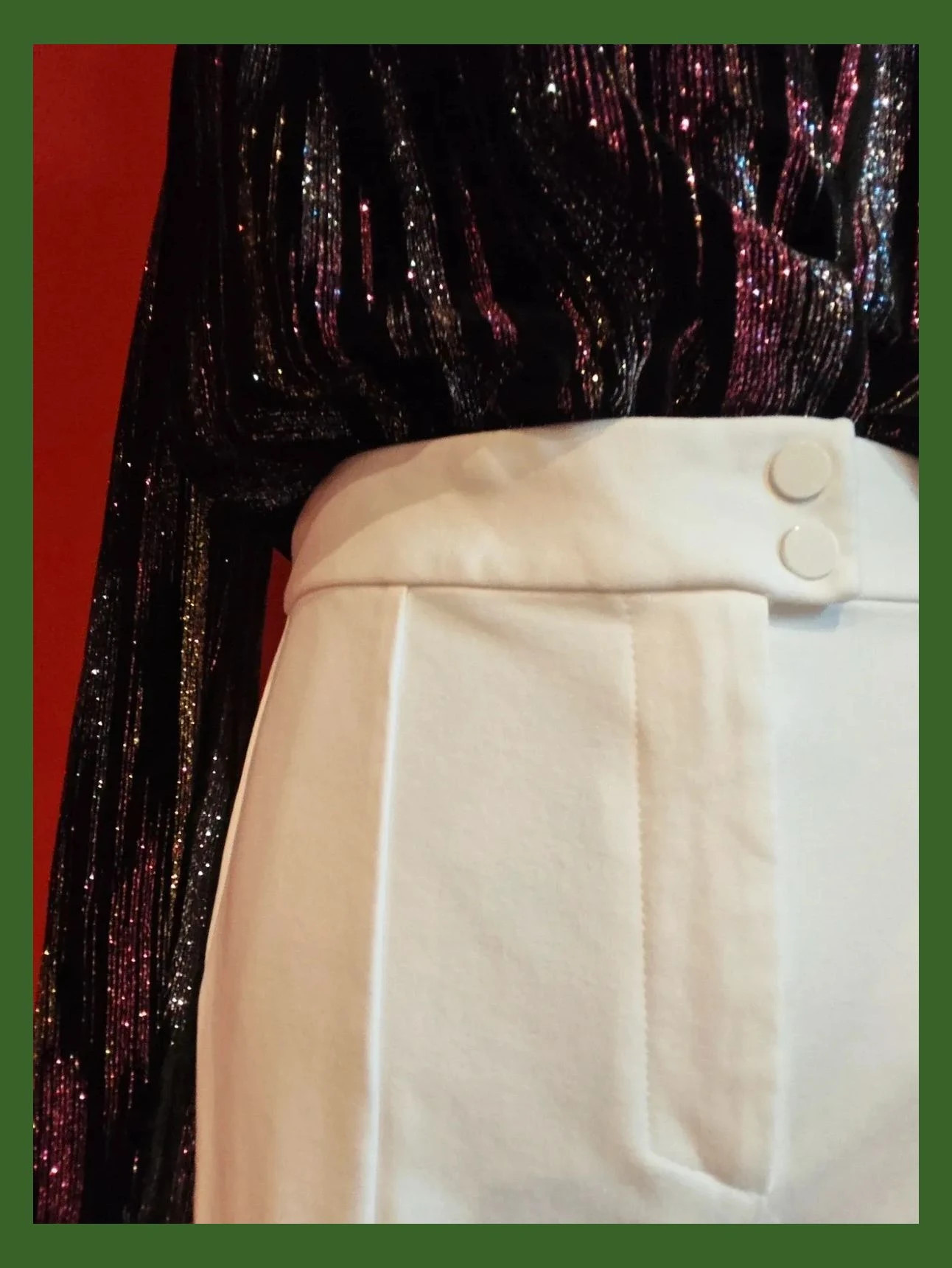 🌺 Elegante pantalón de punto blanco de pata ancha – Sfera Collection – taille L / 40 / 12 3