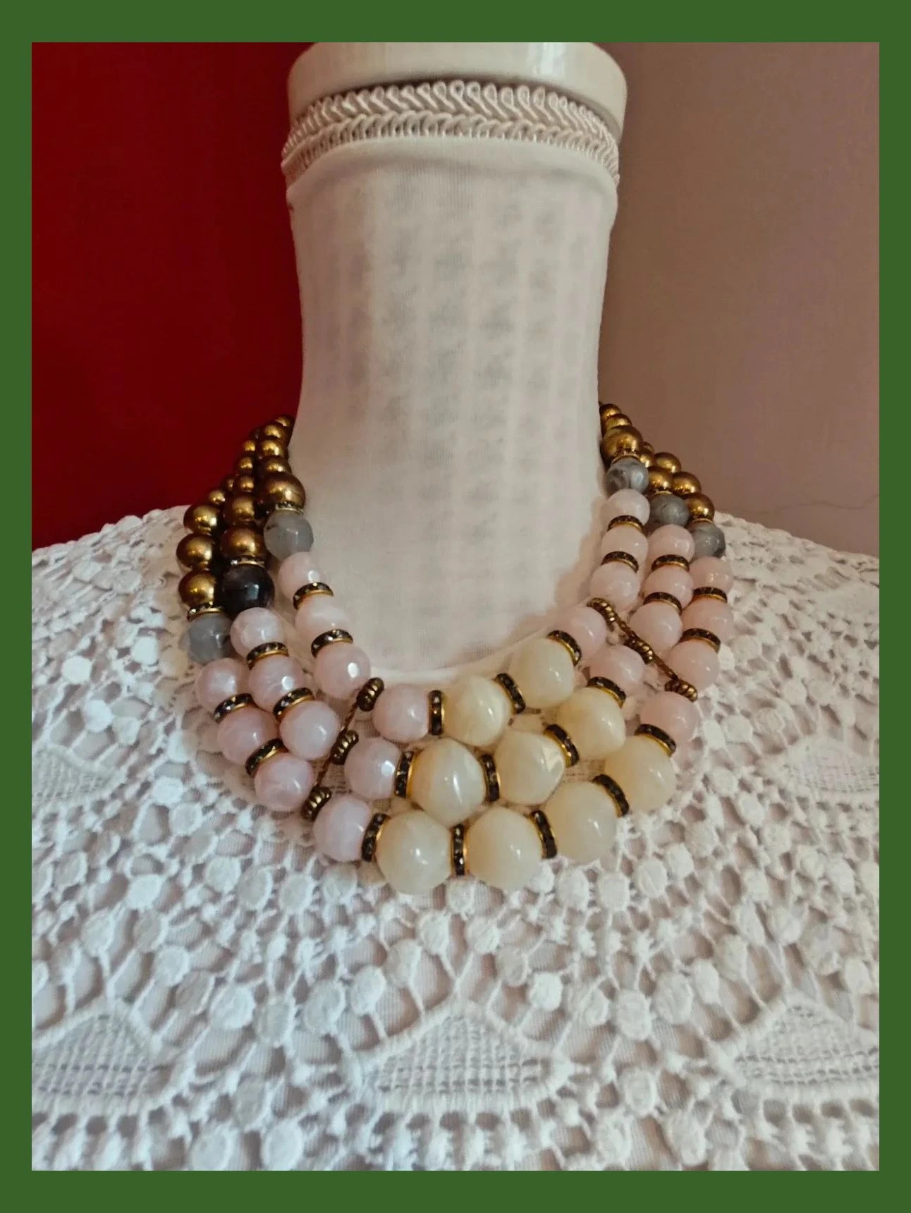 🌺 Preciosísimo conjunto de gargantilla y pulsera con tres vueltas – Bijou Brigitte 2