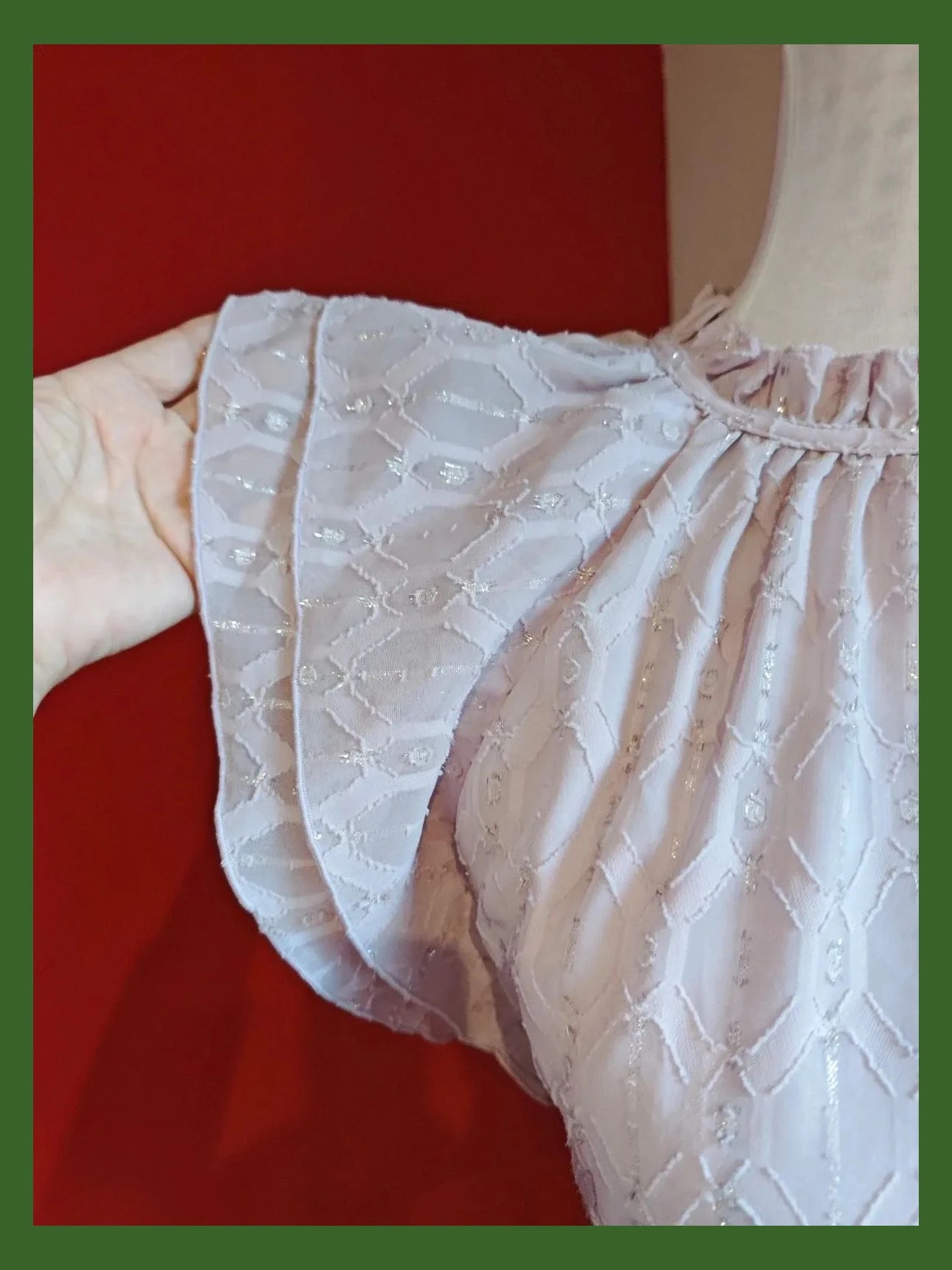 🌺Blusa de gasa malva con volantes en hombros y cuello, talla S, de Loft – LOFT – taille S / 36 / 8 4