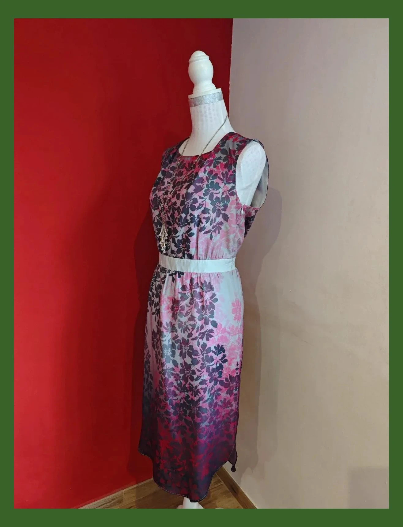 🌺Vestido estampado tonos grises, lilas y rosas, talla L – Lavand – taille L / 40 / 12 2