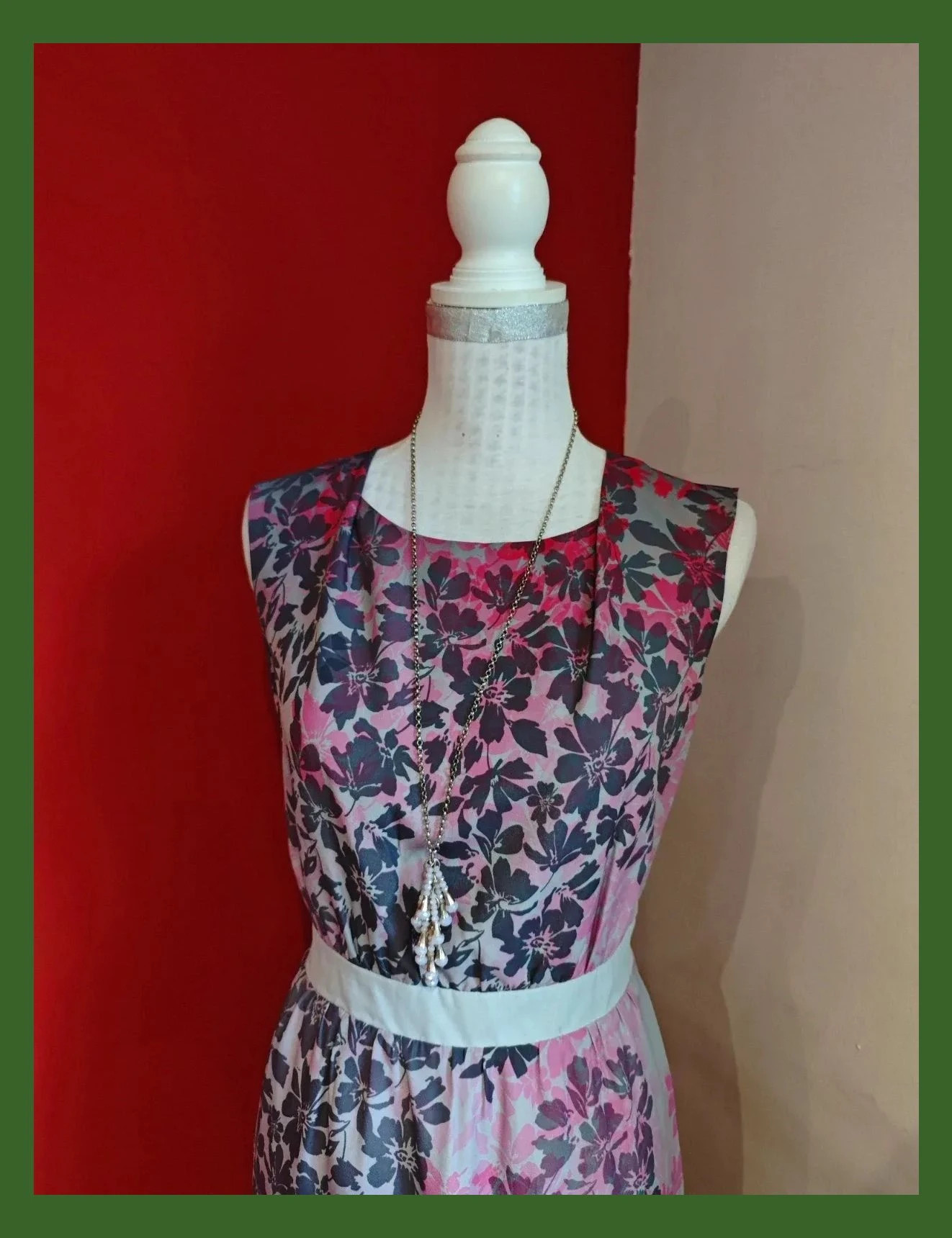 🌺Vestido estampado tonos grises, lilas y rosas, talla L – Lavand – taille L / 40 / 12 3