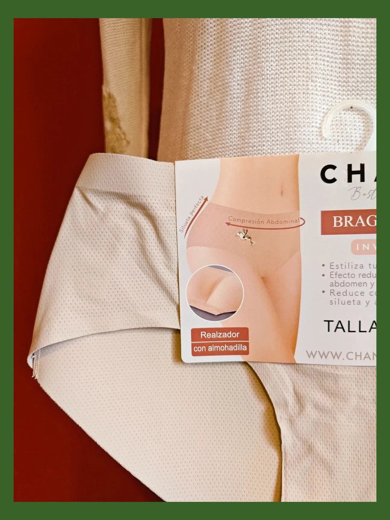 🌺 Cómoda braga faja tono beige efecto reductor con realce de glúteos – Channo – taille XL / 42 / 14 3