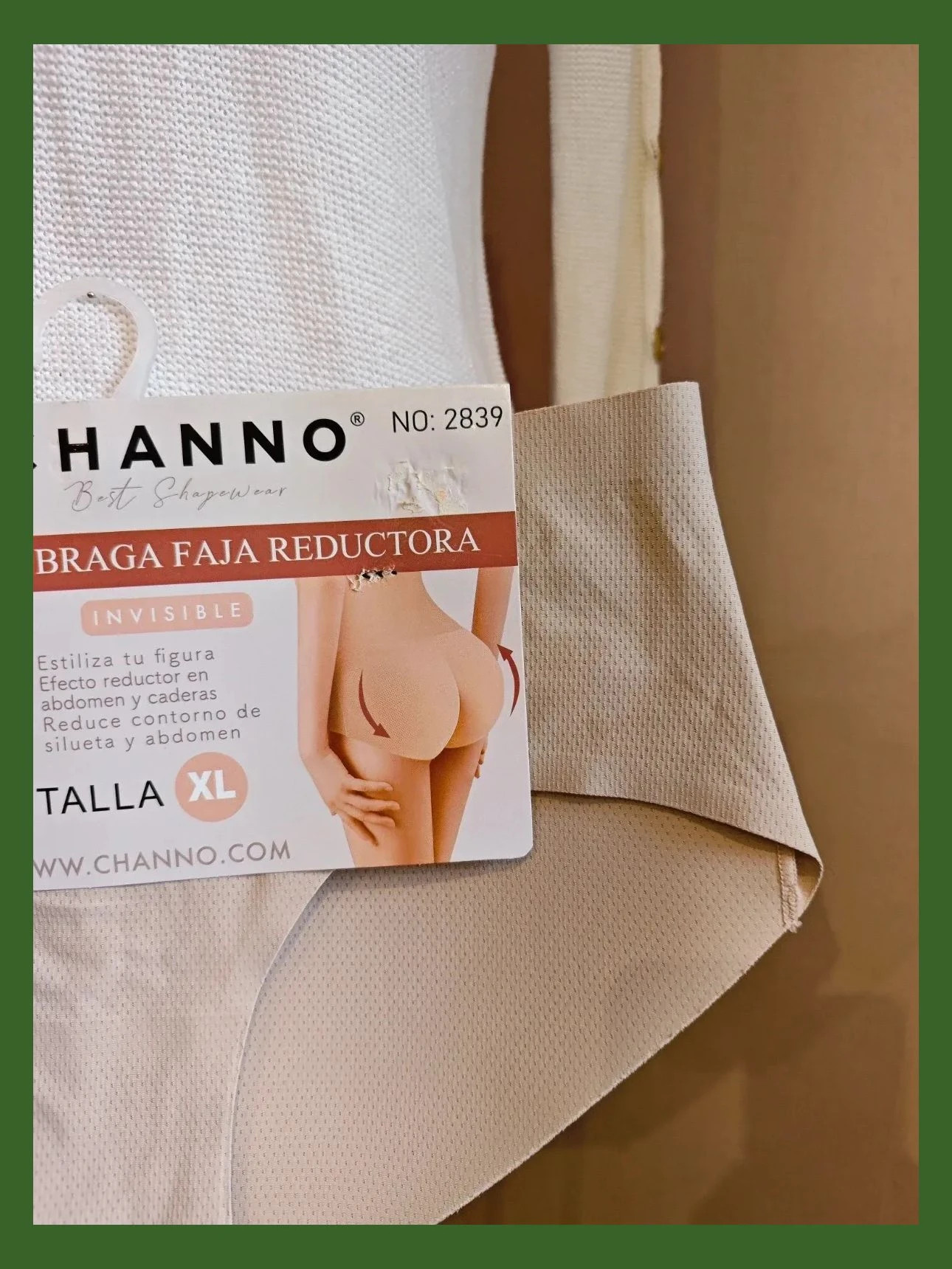 🌺 Cómoda braga faja tono beige efecto reductor con realce de glúteos – Channo – taille XL / 42 / 14 4