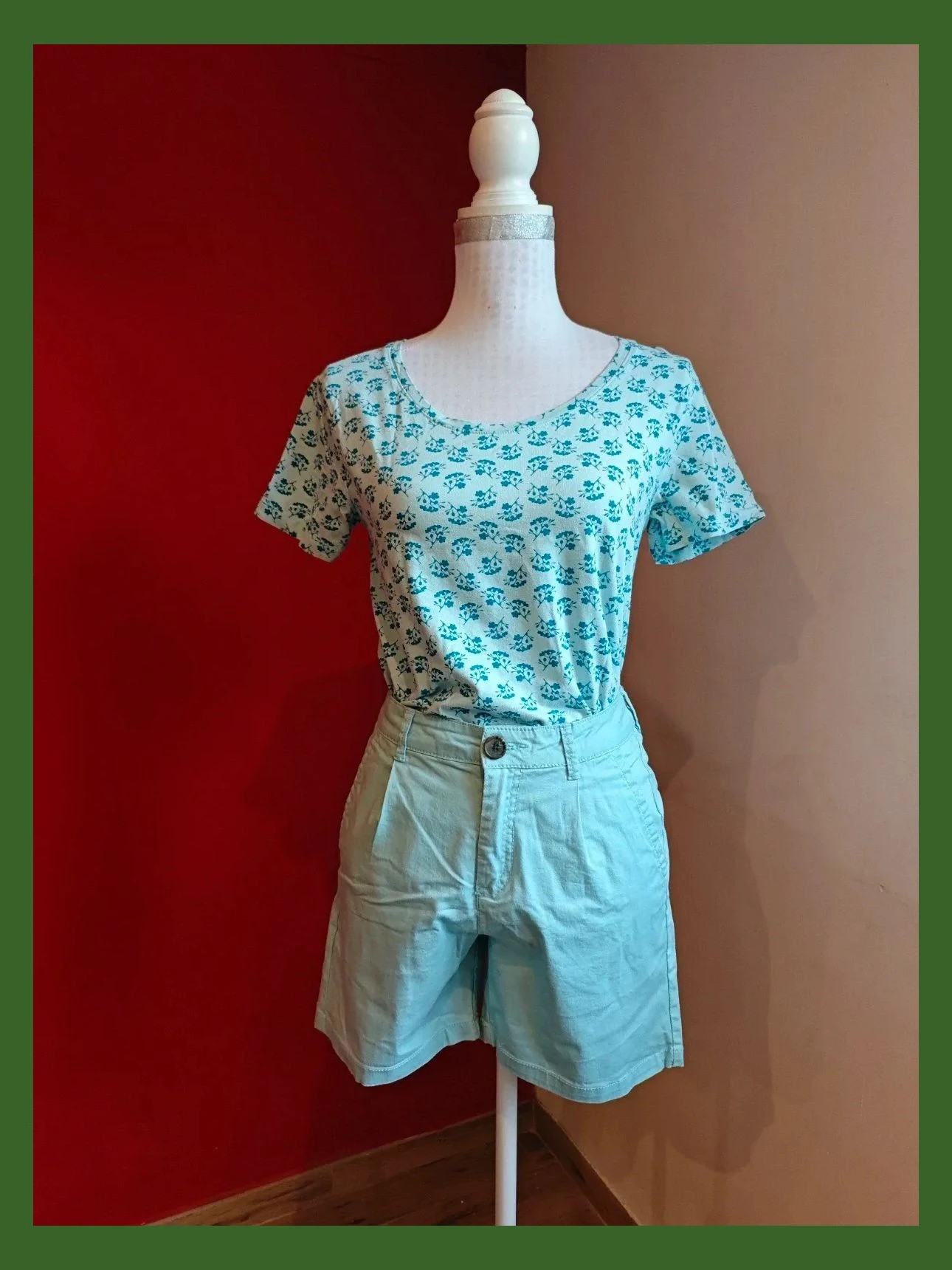 🌺Conjunto de short y camiseta azul claro, de algodón, talla L – Unit – taille L / 40 / 12