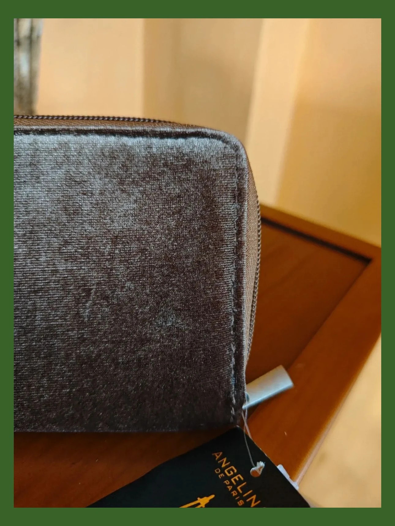 🌺 Bonita y práctica cartera monedero de terciopelo marrón – Angelina 3