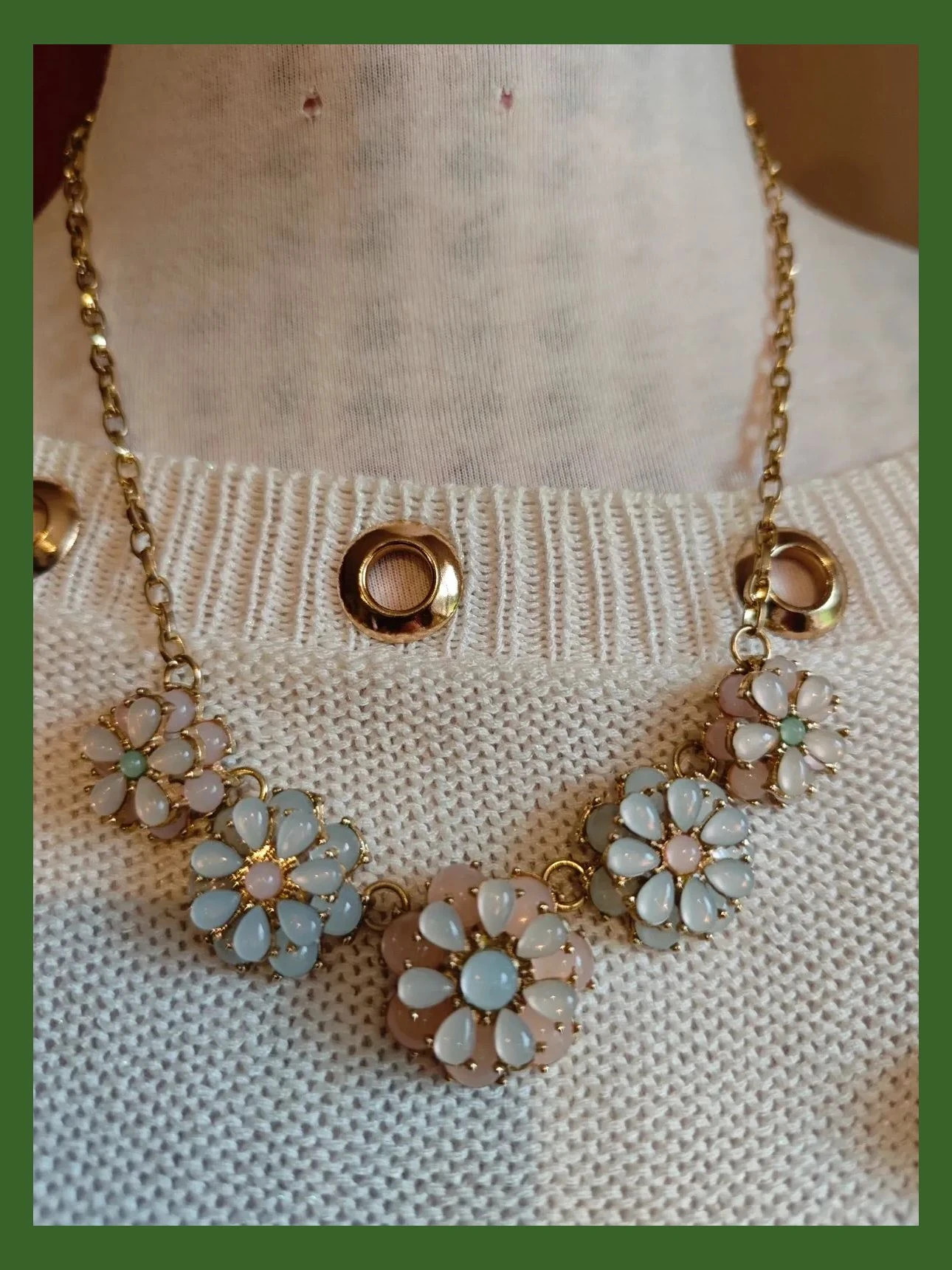 🌺 Conjunto de gargantilla, pulsera y pendientes con abalorios rosa y azul – Bijou Brigitte 2