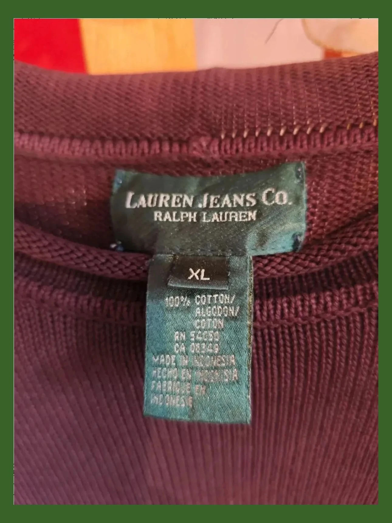 🌺 Jersey de algodón morado oscuro, de Ralph Lauren – Ralph Lauren – taille XXL 4