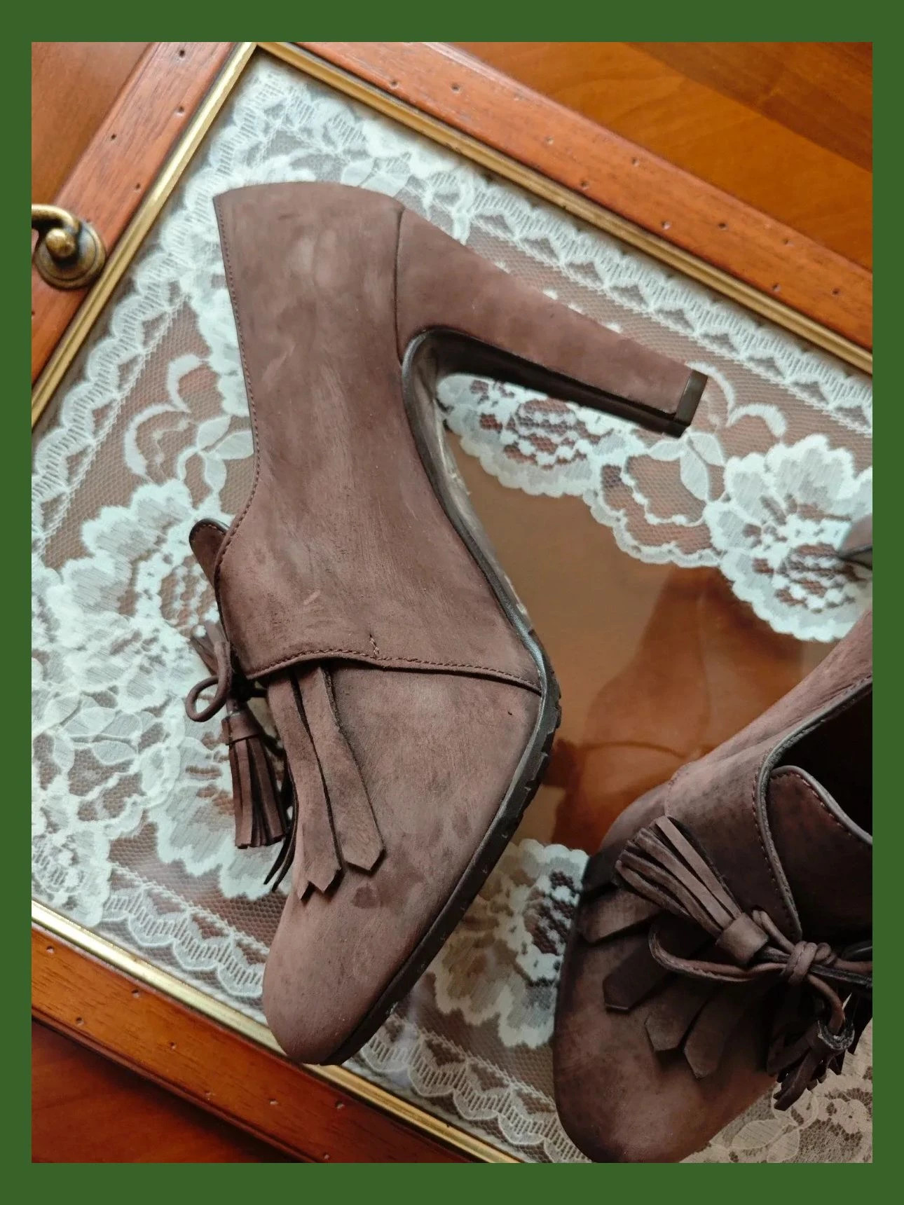 🌺Bonitos y cómodos zapatos de piel marrón con solapa de flecos y lazo, de Paco Herrero – Paco Herrero – taille 39 4
