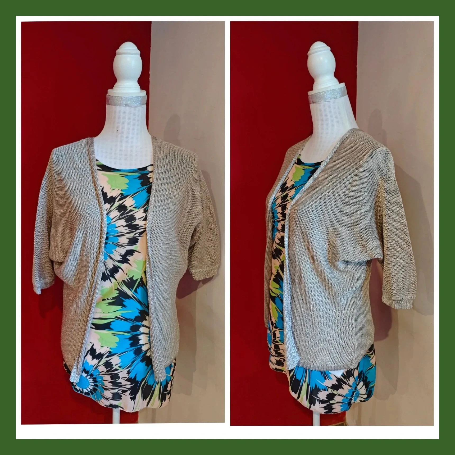 🌺Rebeca de punto dorado con mangas 3/4, talla S, de Orsay