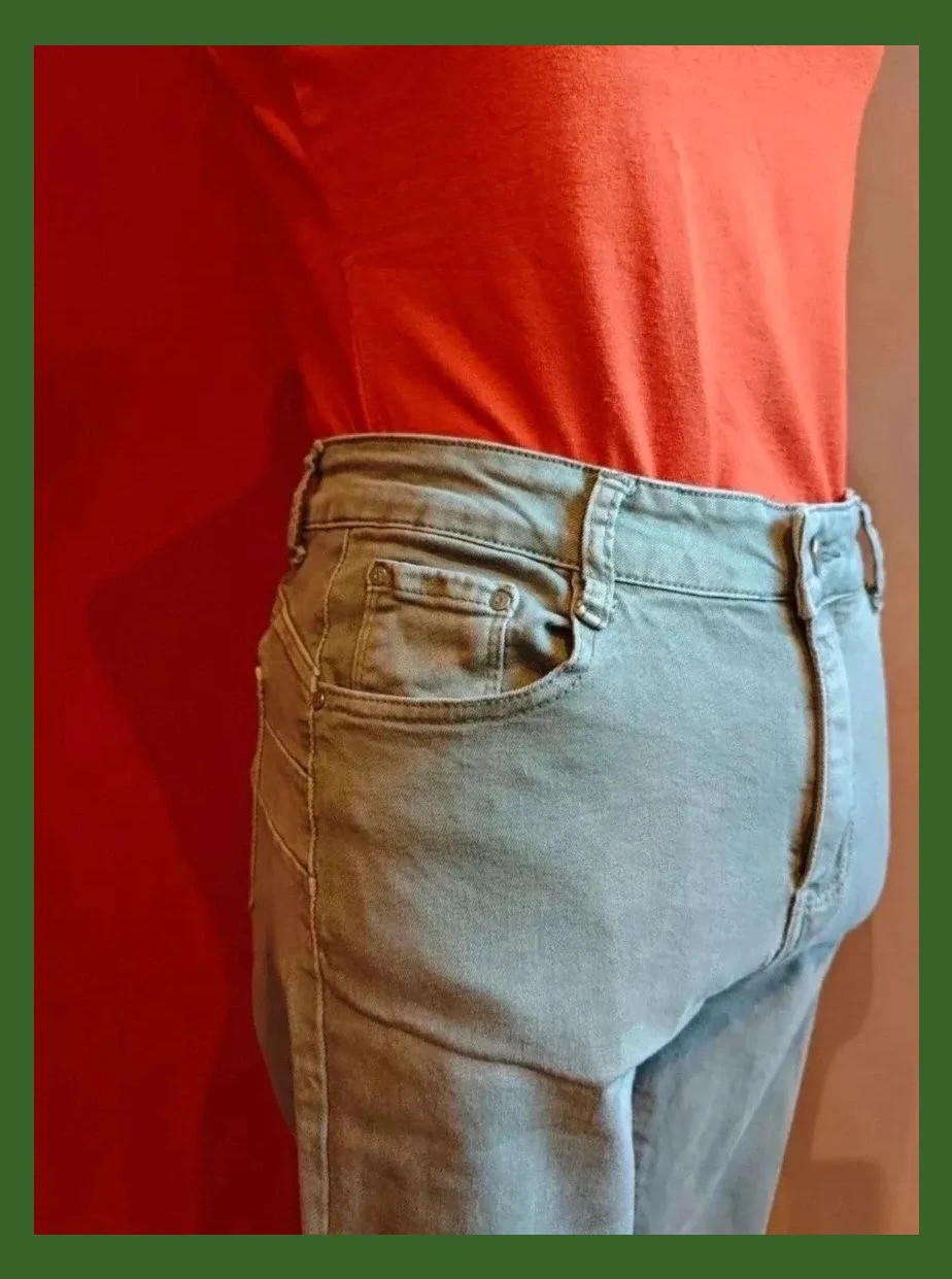 🌺Pantalón vaquero pitillo verde caqui de algodón elástico, talla L – Vivid – taille L / 40 / 12 2