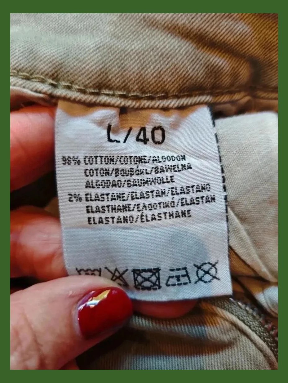 🌺Pantalón vaquero pitillo verde caqui de algodón elástico, talla L – Vivid – taille L / 40 / 12 5