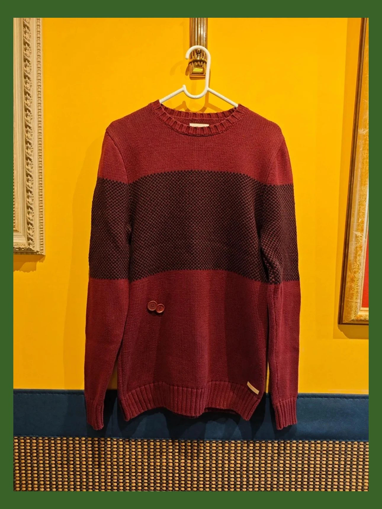 🌺 Jersey de algodón granate combinado con negro – RHYTHM – taille S 2