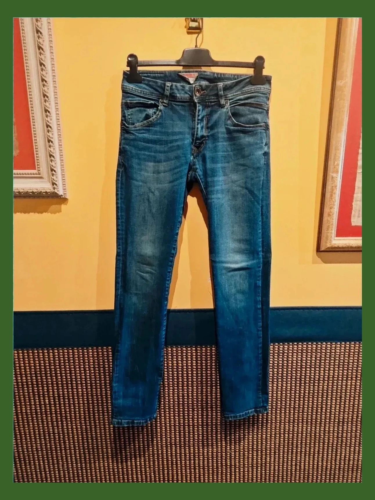 🌺 Pantalón vaquero fit slim efecto deslavado – Green Coast – taille M 2
