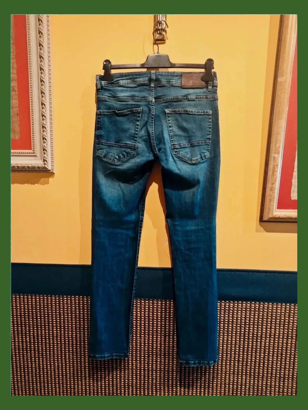 🌺 Pantalón vaquero fit slim efecto deslavado – Green Coast – taille M 5