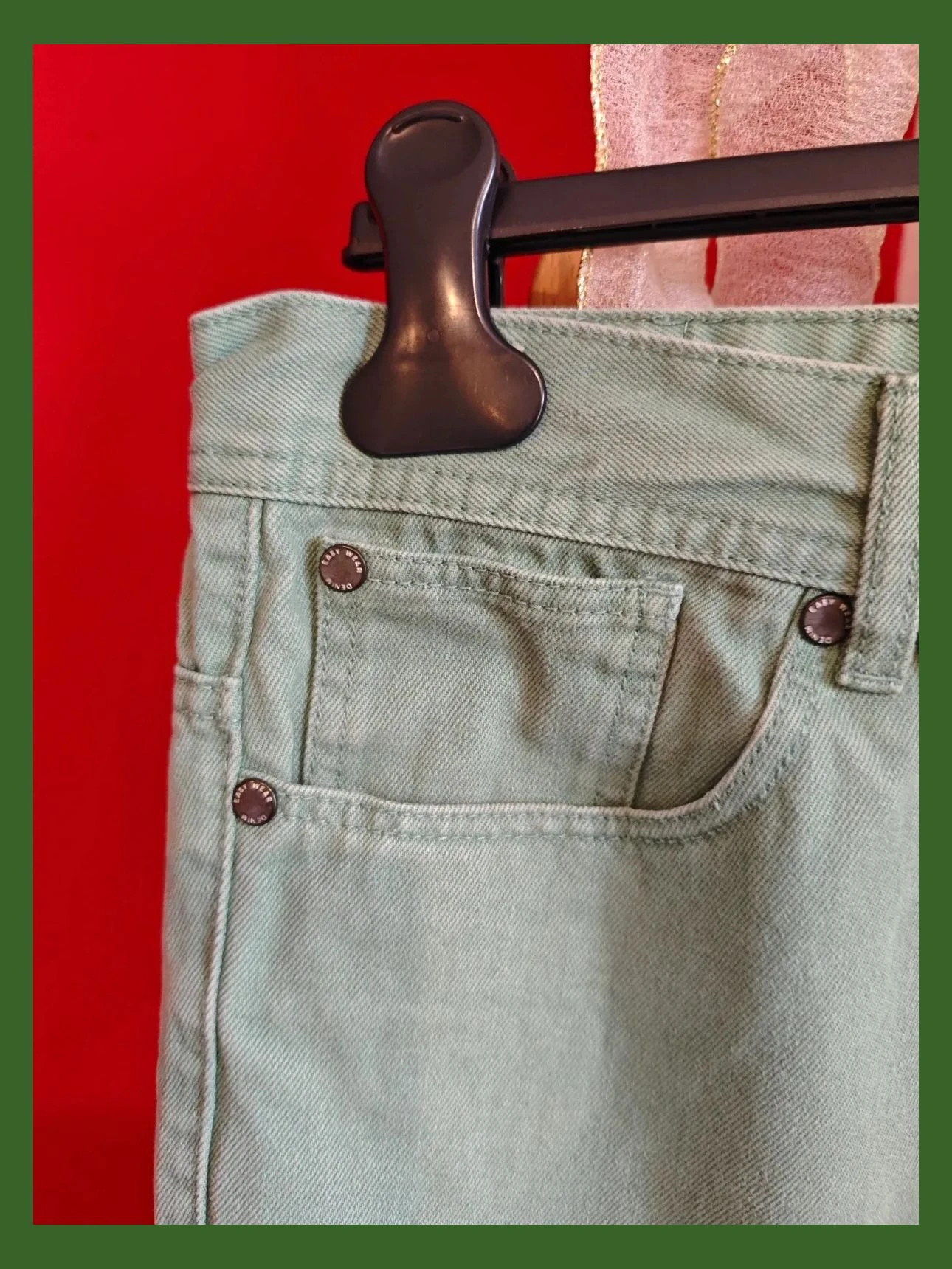 🌺Pantalón vaquero de algodón verde claro. Talla 42 – Easy Wear – taille W32 | FR 42 2