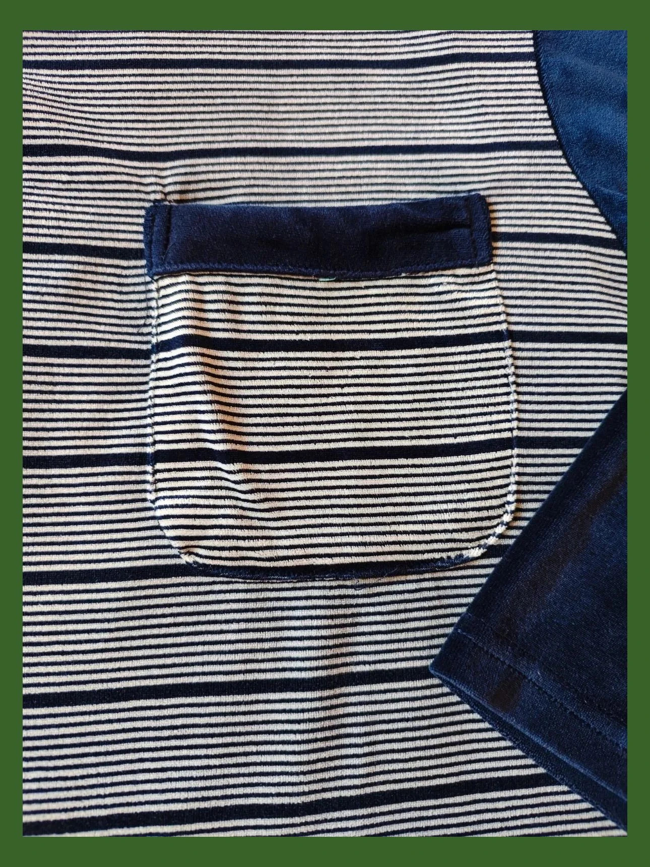 🌺Cómodo pijama de terciopelo azul marino con rayas en la parte superior – Doremi – taille XL 4