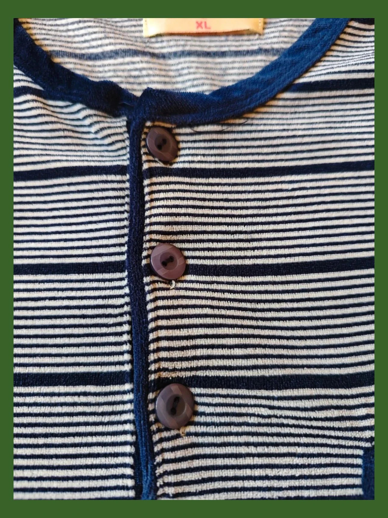 🌺Cómodo pijama de terciopelo azul marino con rayas en la parte superior – Doremi – taille XL 5