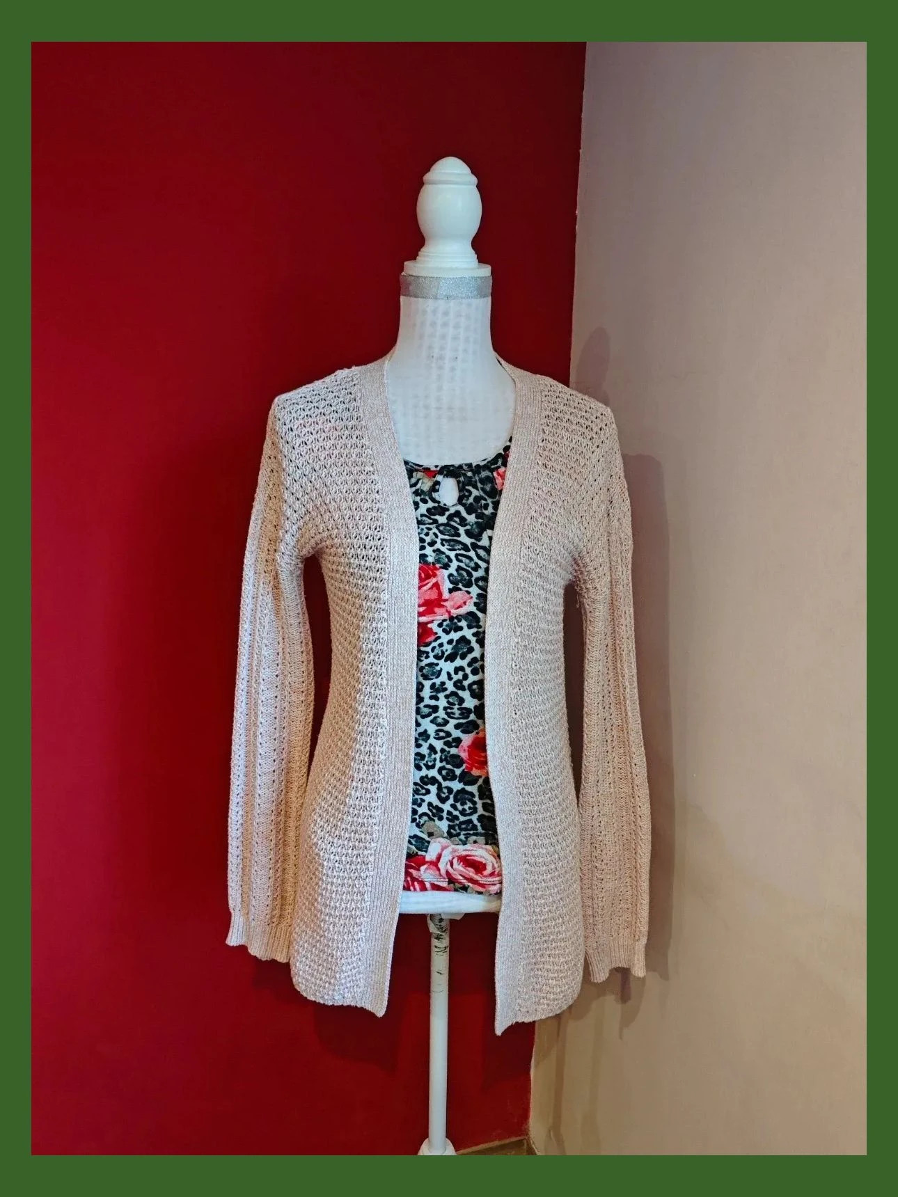 🌺 Chaqueta de punto rosa jaspeado y con diferentes tipos de punto