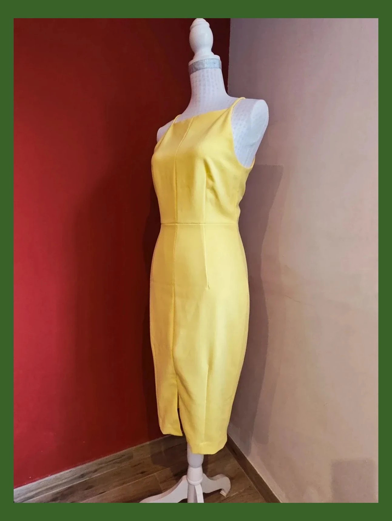 🌺Bonito vestido entallado amarillo de tirantes con cremallera trasera – H&M – taille M / 38 / 10 2