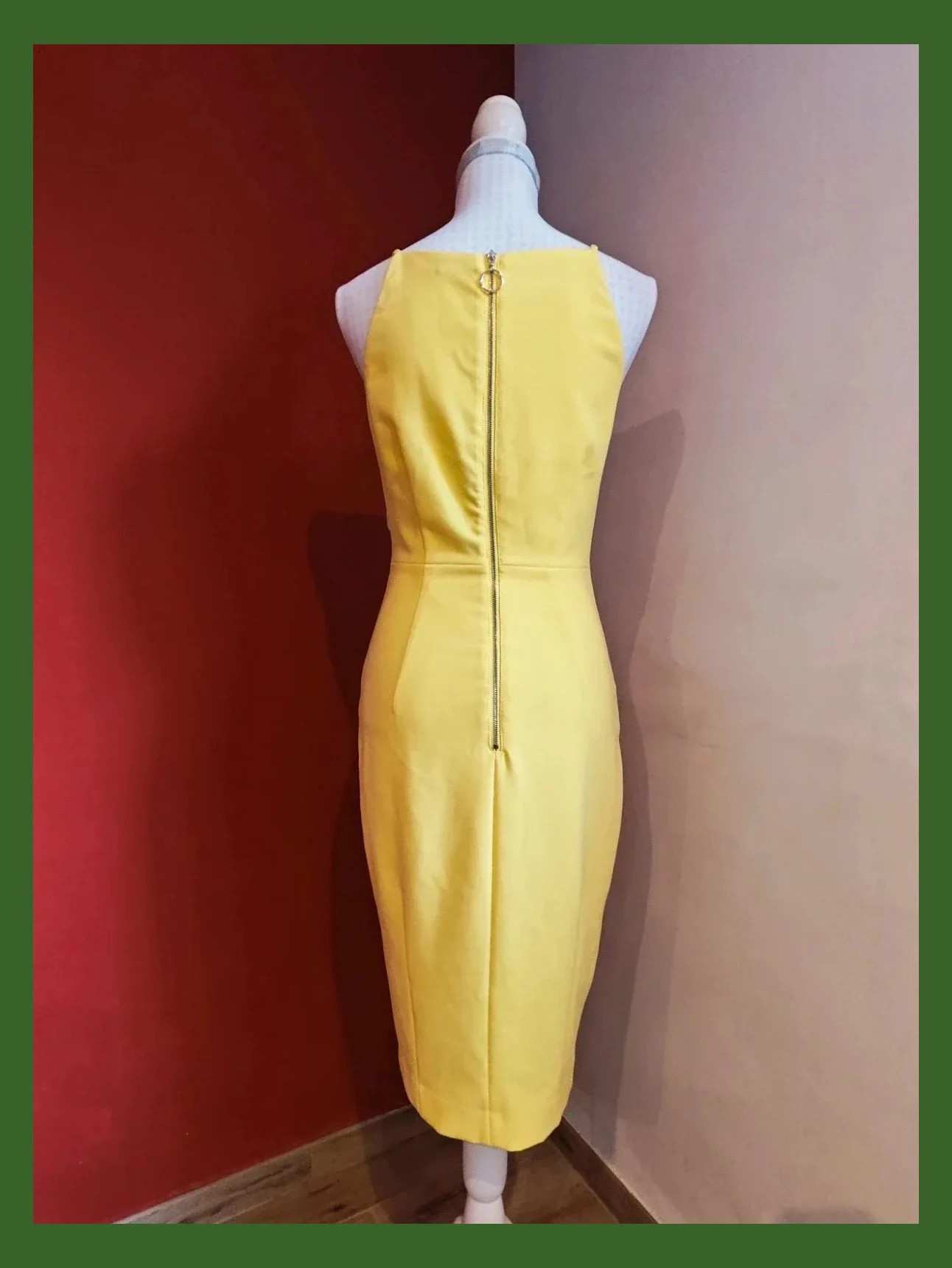 🌺Bonito vestido entallado amarillo de tirantes con cremallera trasera – H&M – taille M / 38 / 10 4