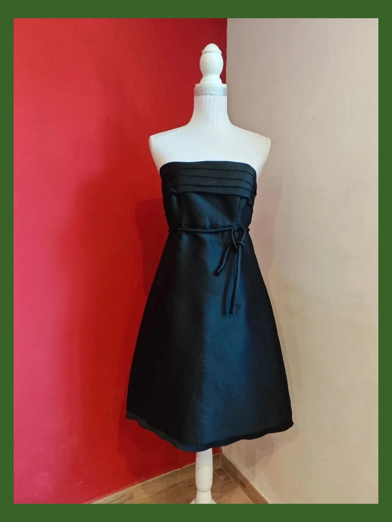 🌺 Precioso y elegante vestido negro escote palabra de honor para eventos