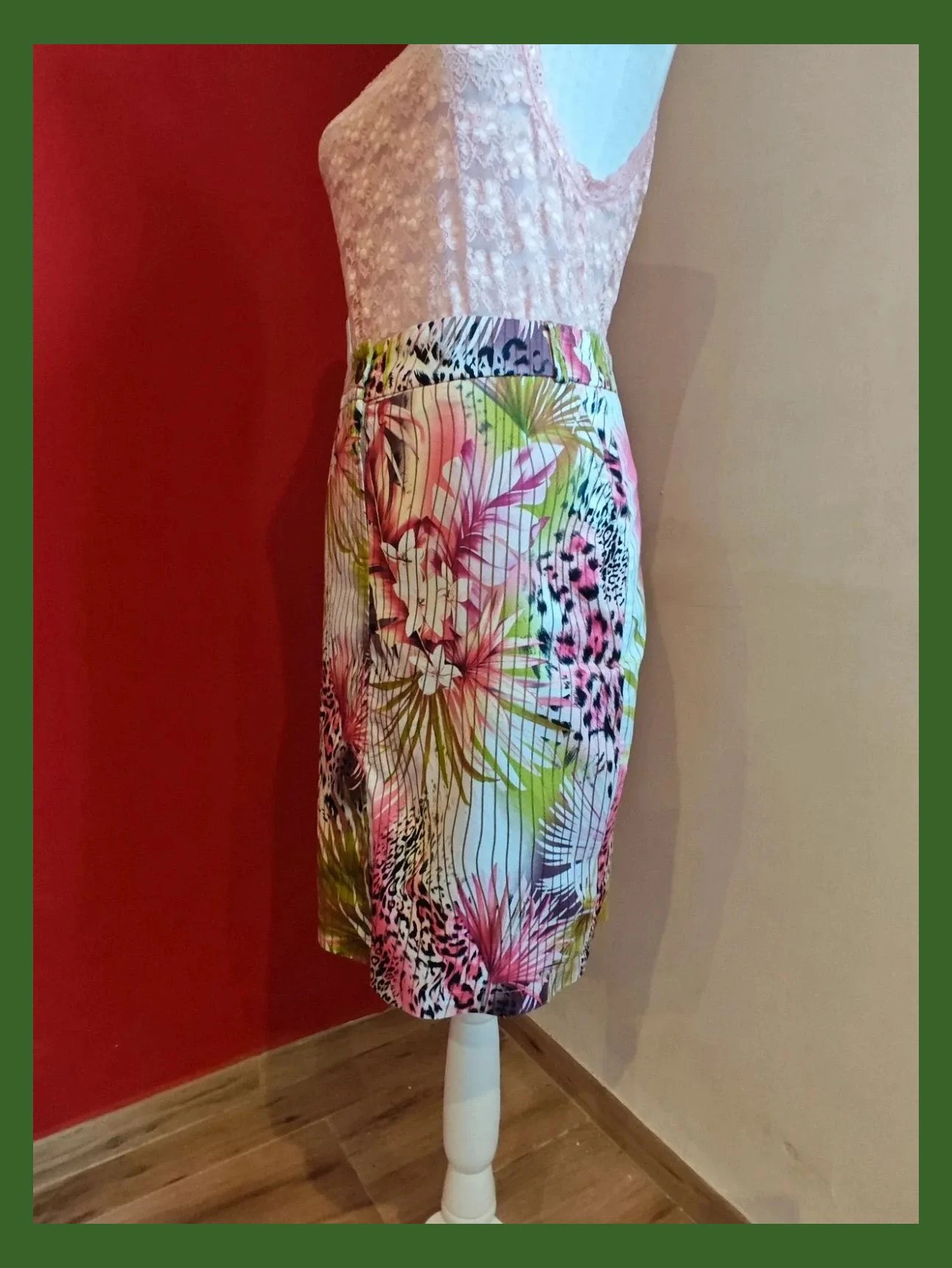 🌺Falda entallada estampado multicolor con bolsillos – Vintage Dressing – taille L / 40 / 12 3