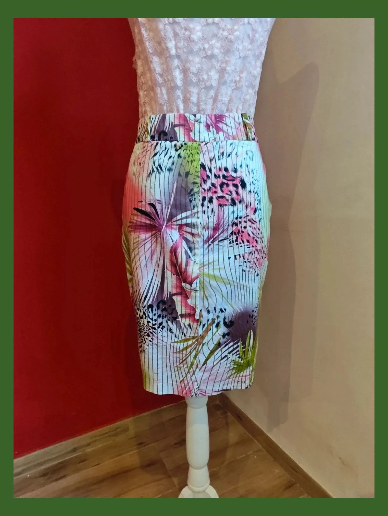 🌺Falda entallada estampado multicolor con bolsillos – Vintage Dressing – taille L / 40 / 12 5