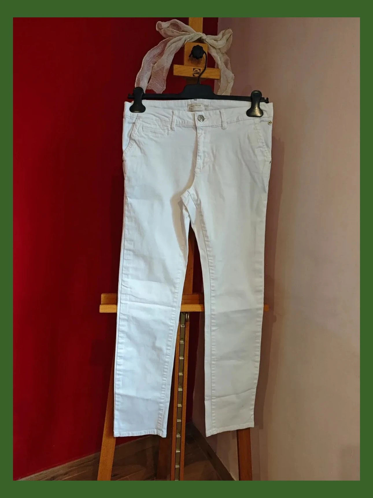 🌺Pantalón básico blanco con bolsillos – Easy Wear – taille M / 38 / 10