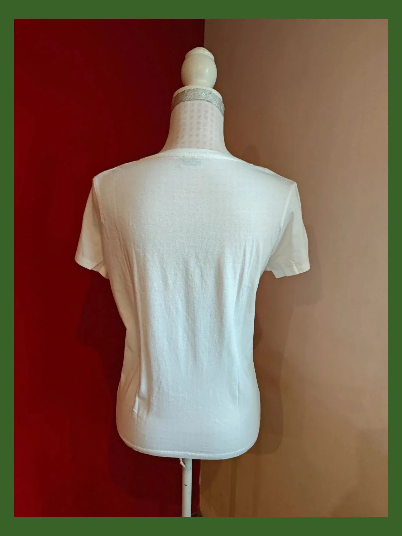 🌺Camiseta blanca con rosas bordadas en el pecho. Talla M – Pinkie – taille M / 38 / 10 4