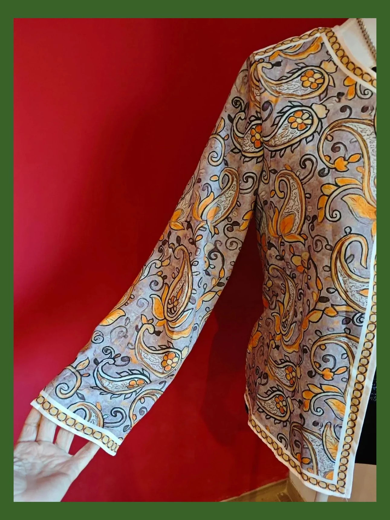 🌺 Bonita blazer de tela fina con estampado floral tonos tierra – boutique local – taille XL / 42 / 14 5