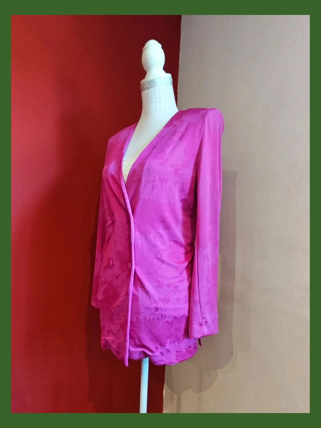 🌺Preciosa blazer fucsia de verano con estampado integrado – Sfera Collection – taille L / 40 / 12 2