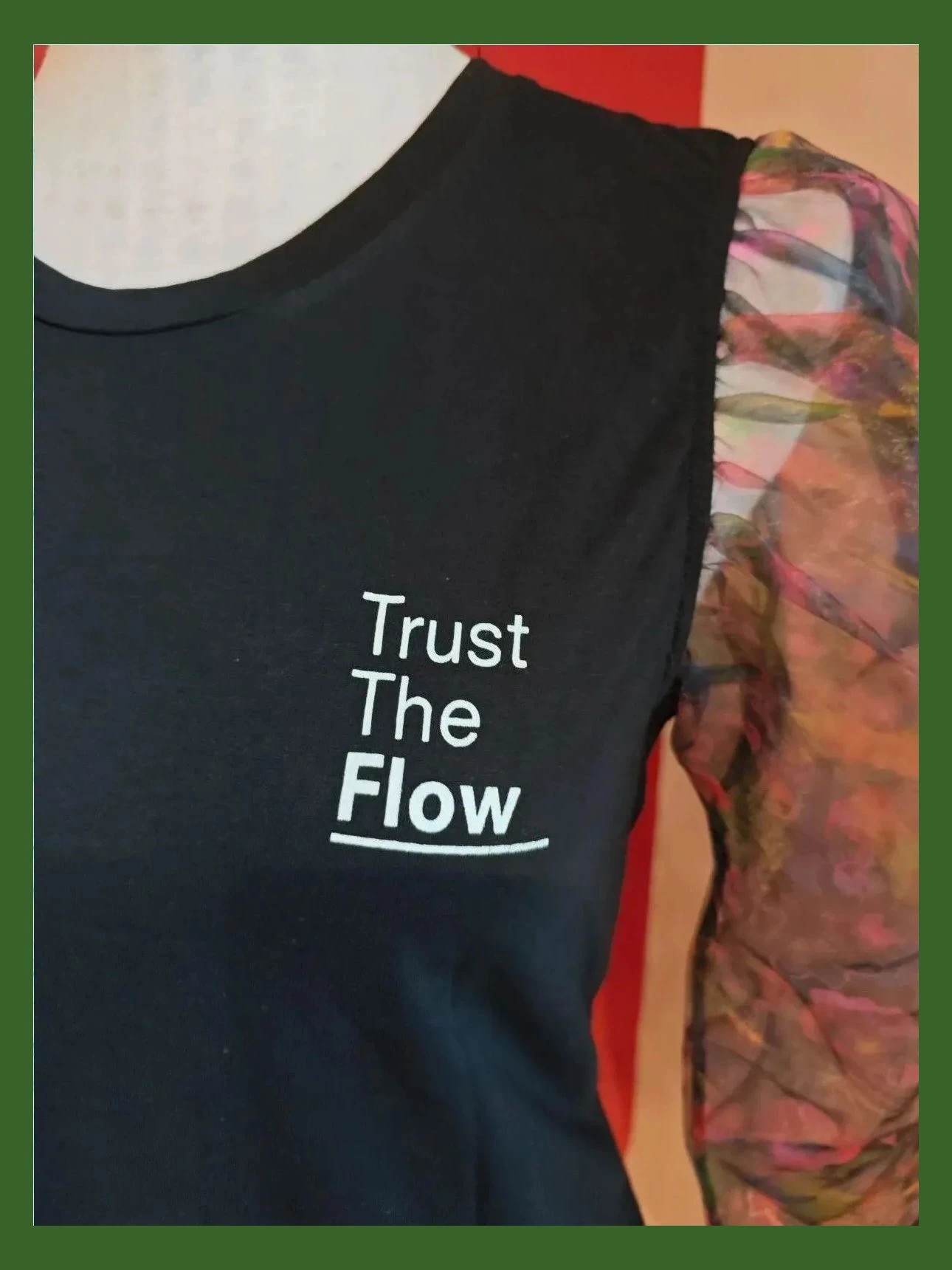 🌺Camiseta de algodón negro con mangas de tul transparente floreado, de Zara, talla M – Zara – taille M / 38 / 10 3