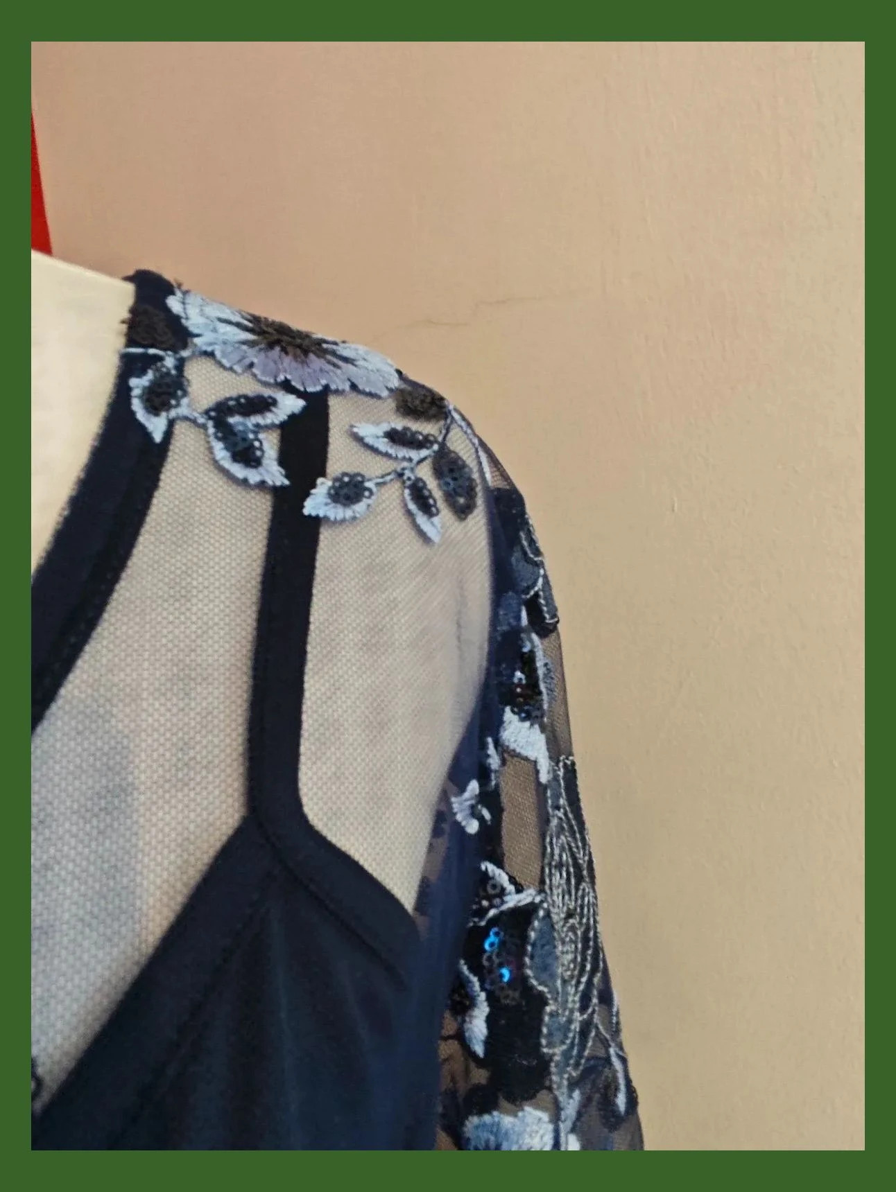 🌺Blusa para eventos de gasa azul marino con bordados florales y lentejuelas – Antonio Dominguez – taille XXXL / 46 / 18 3
