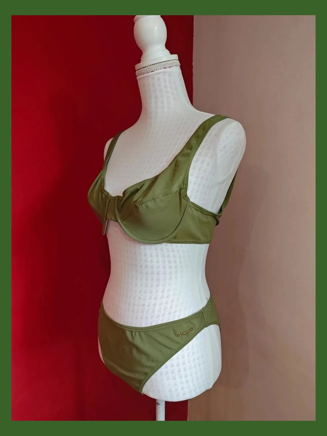 🌺 Bonito biquini verde con aros – Anzoni – taille XL / 42 / 14 2
